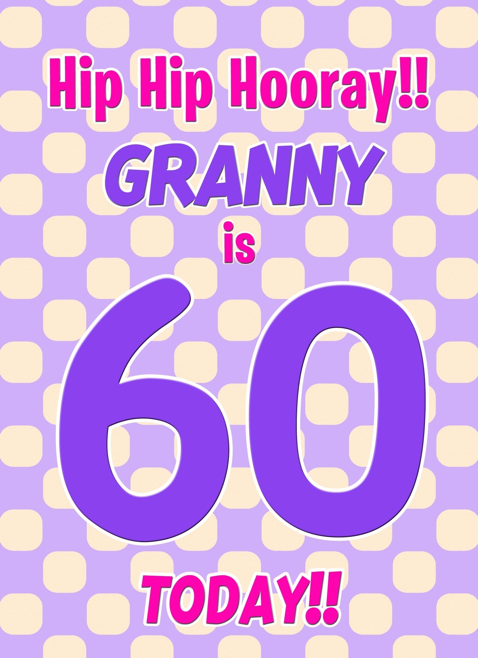 Granny 60th Birthday Card (Purple Spots)