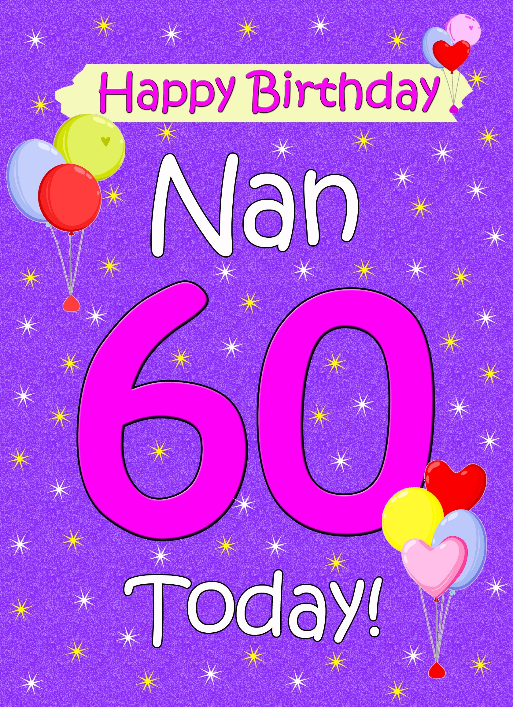 Nan 60th Birthday Card (Lilac)