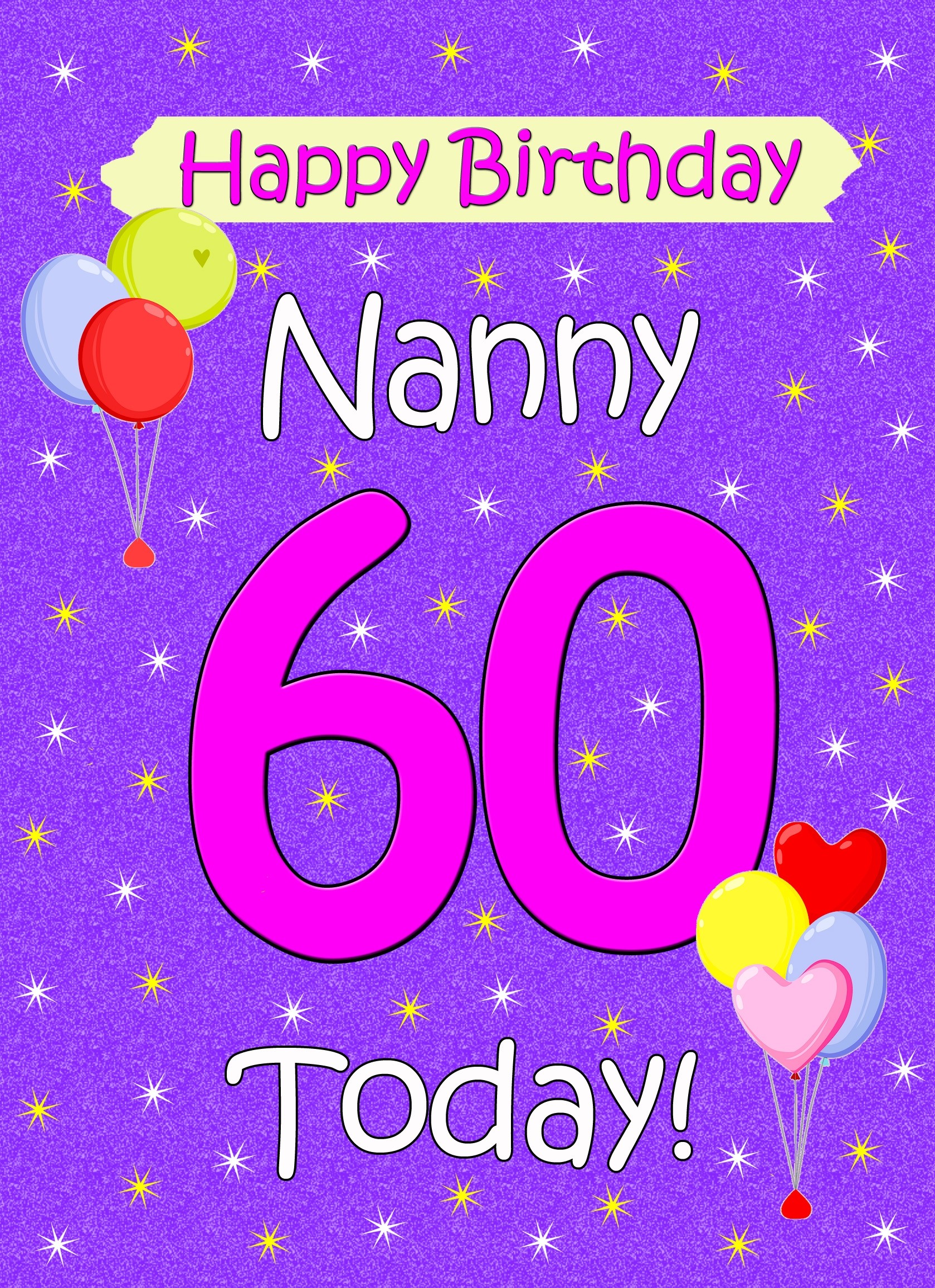 Nanny 60th Birthday Card (Lilac)