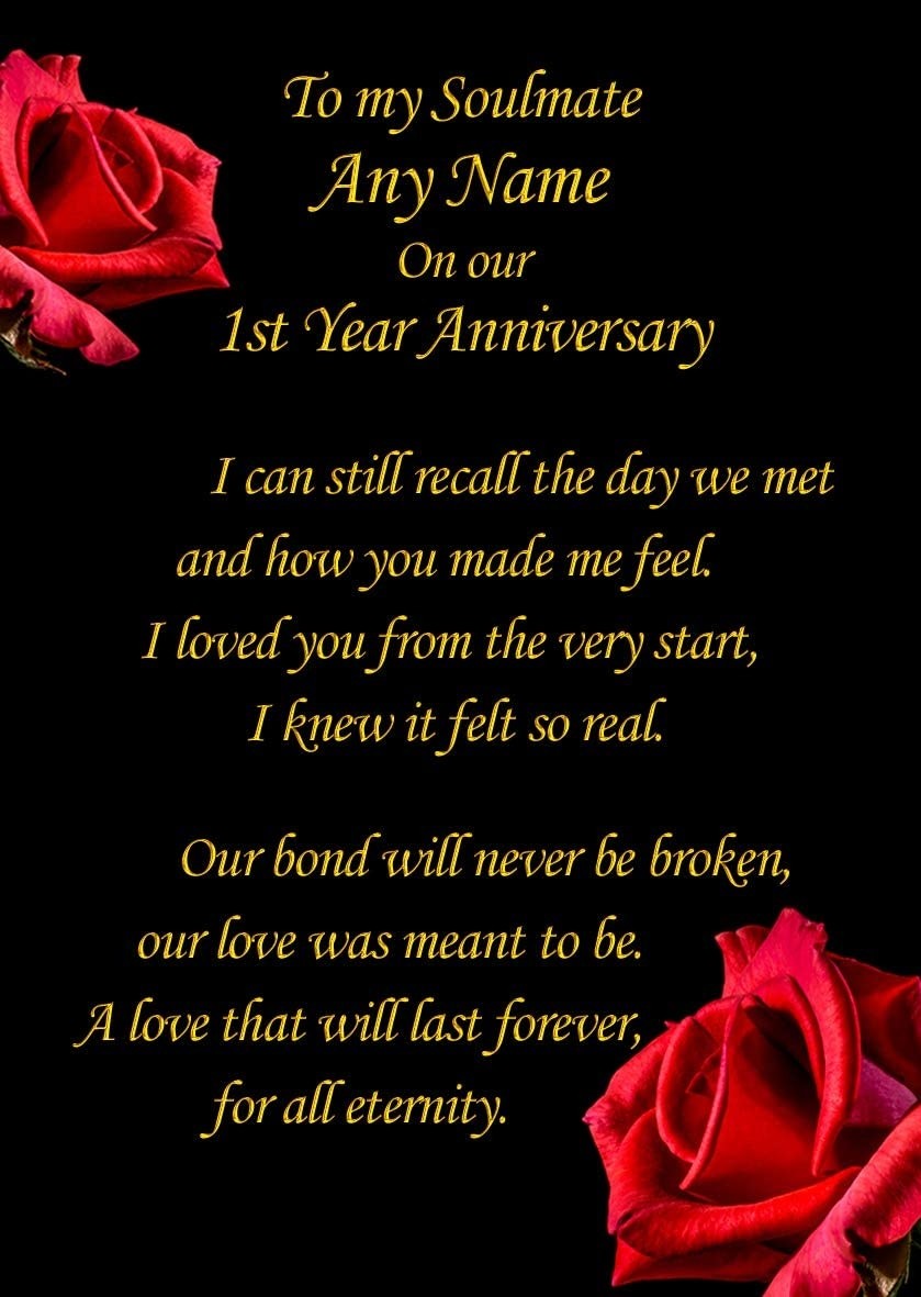 Personalised Anniversary Card (Soulmate, Any Year)