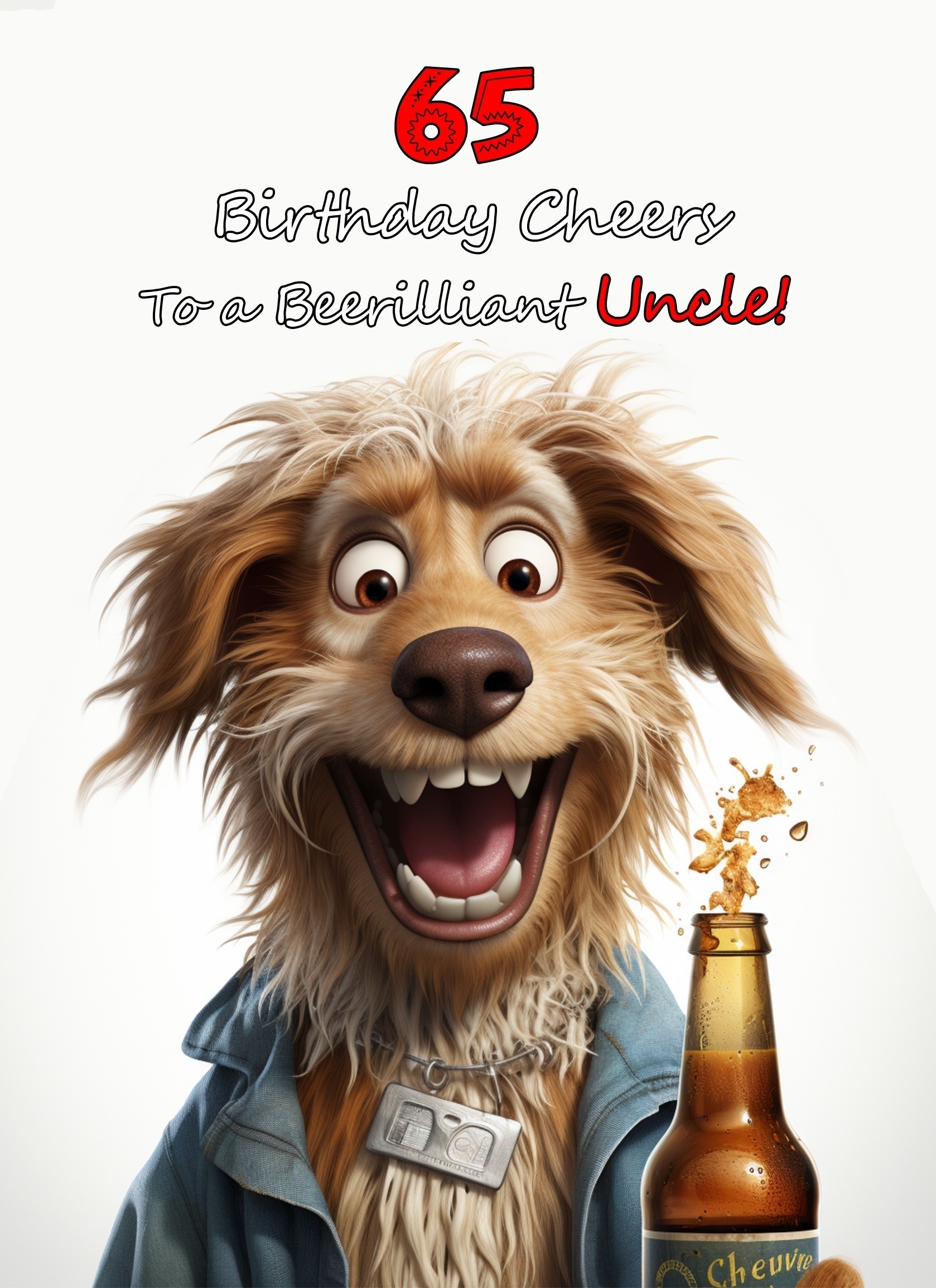 Uncle 65th Birthday Card (Funny Beerilliant Birthday Cheers)