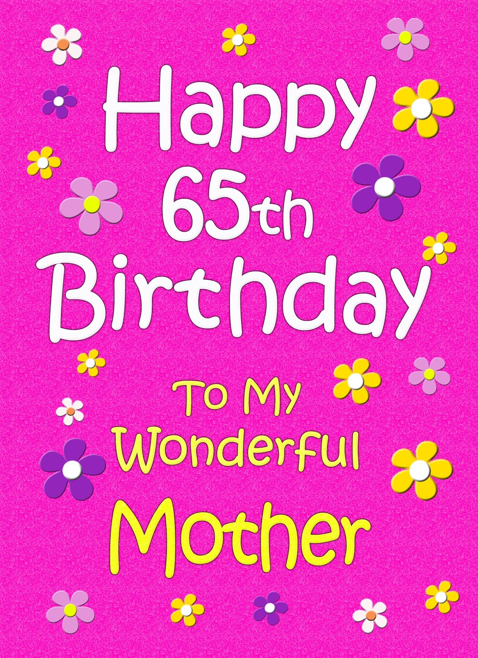 Mother 65th Birthday Card (Pink)