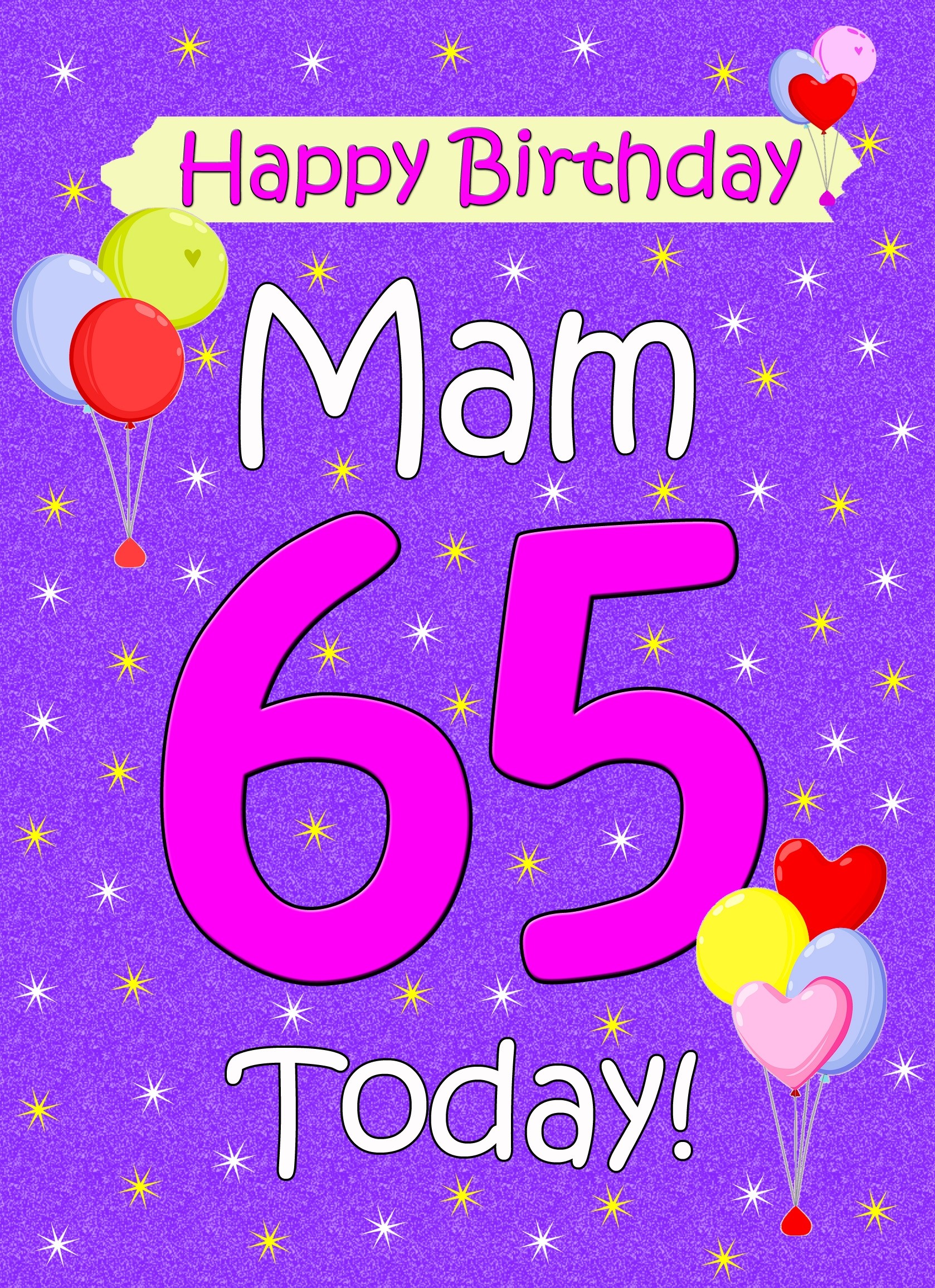 Mam 65th Birthday Card (Lilac)