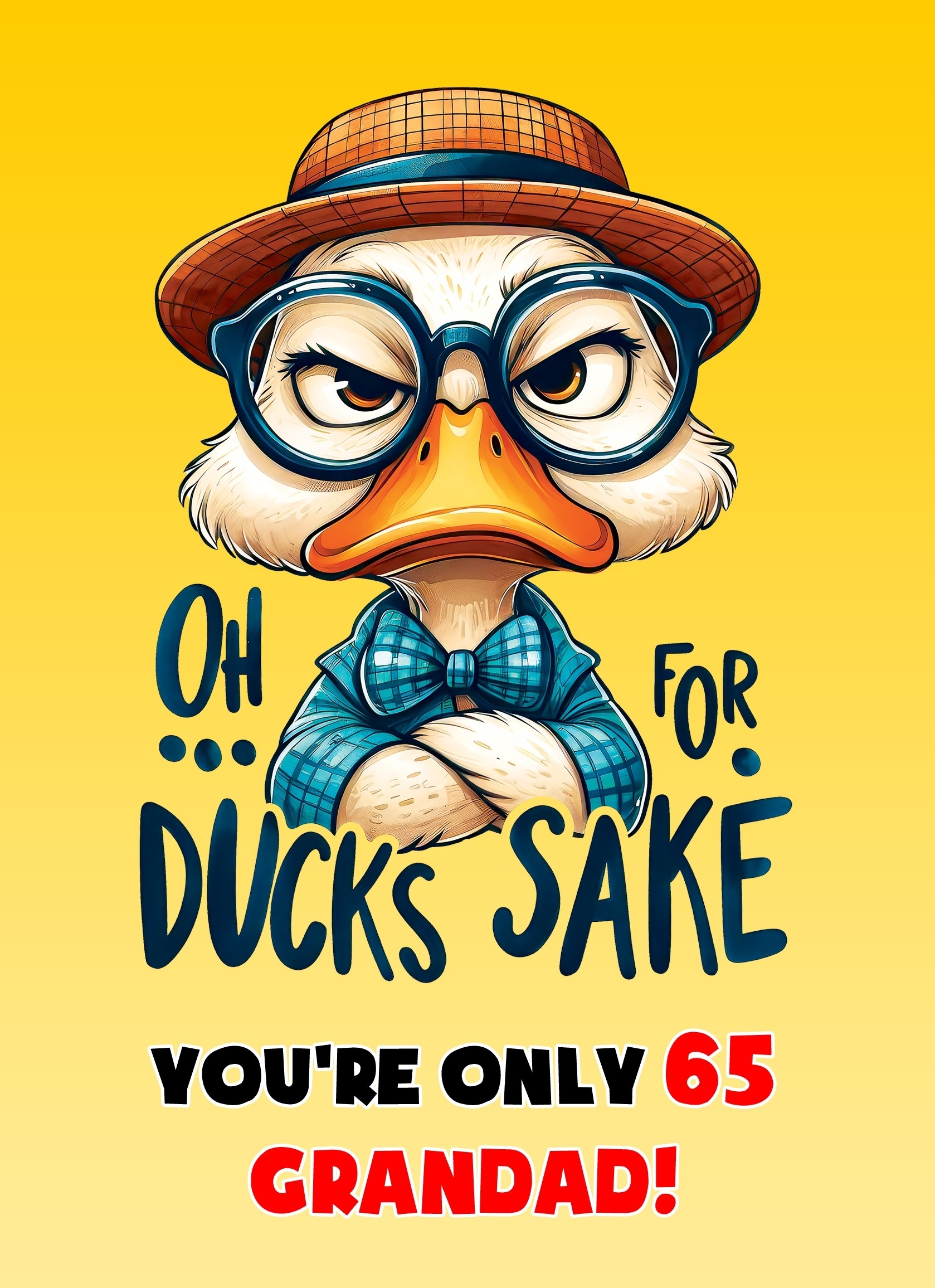 Grandad 65th Birthday Card (Funny Duck Humour)