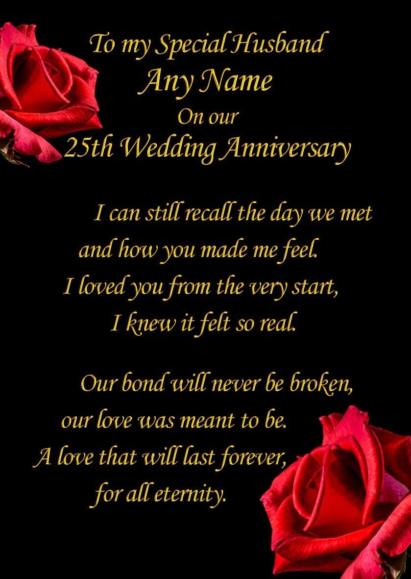 Personalised Wedding Anniversary Card (Special Husband, Any Year)
