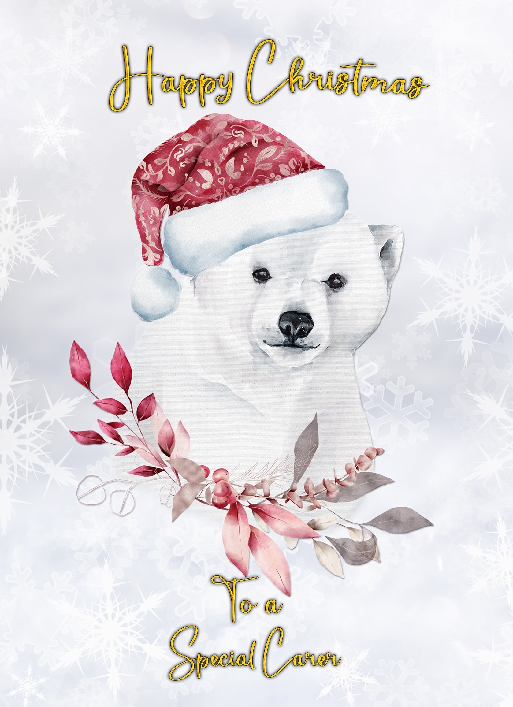 Christmas Card For Carer (Polar Bear)