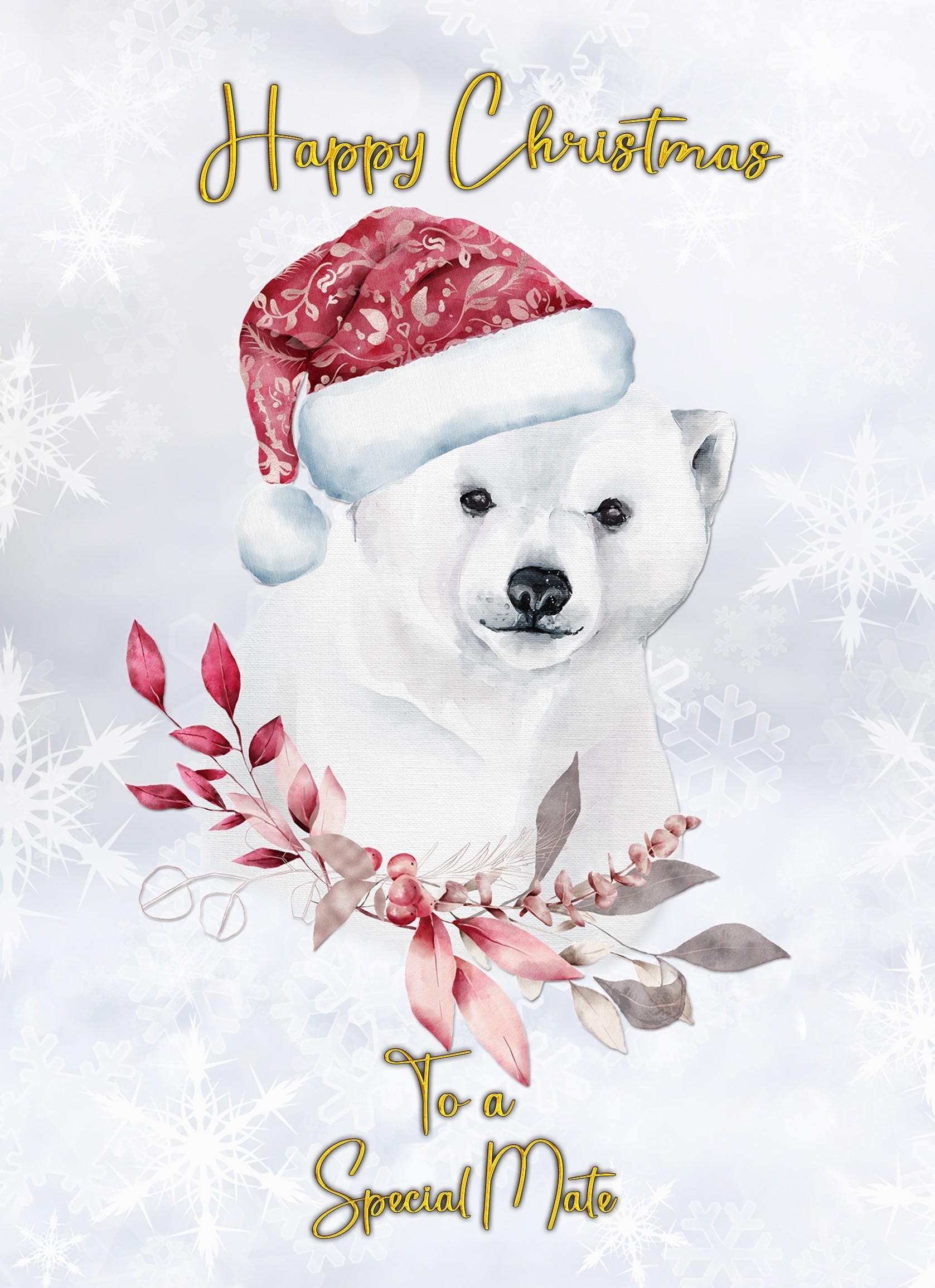 Christmas Card For Mate (Polar Bear)