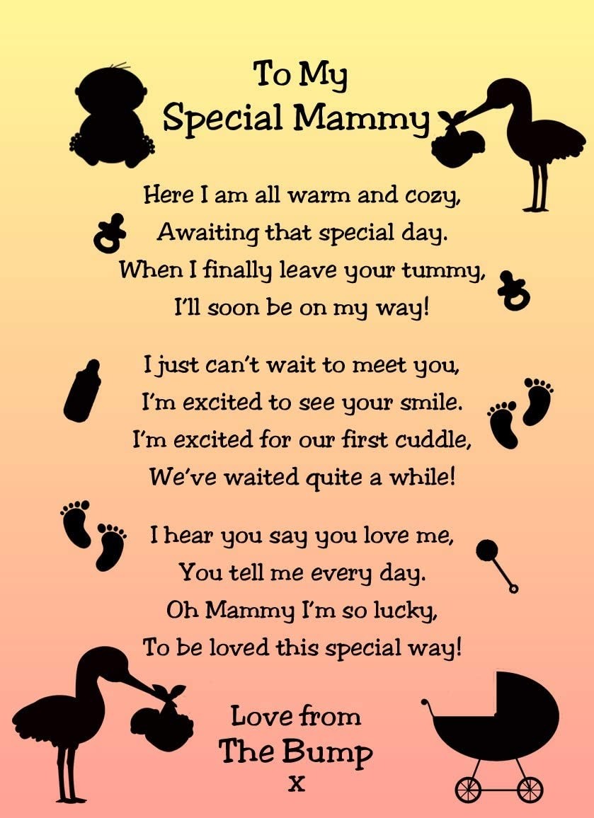 from The Bump Poem Verse 'to My Special Mammy' Baby Peach Greeting Card (Baby Shower, Just Because)