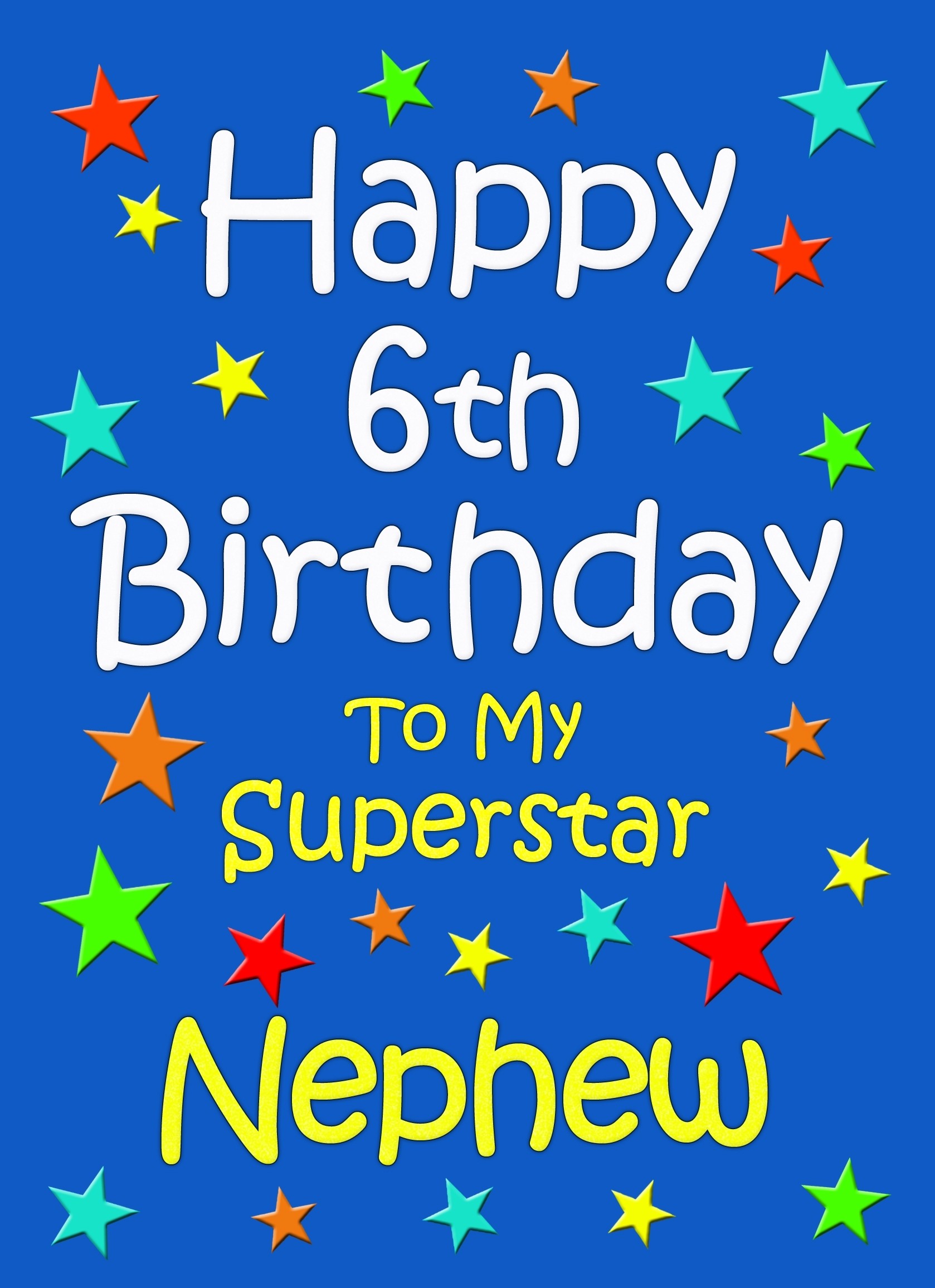 Nephew 6th Birthday Card (Blue)