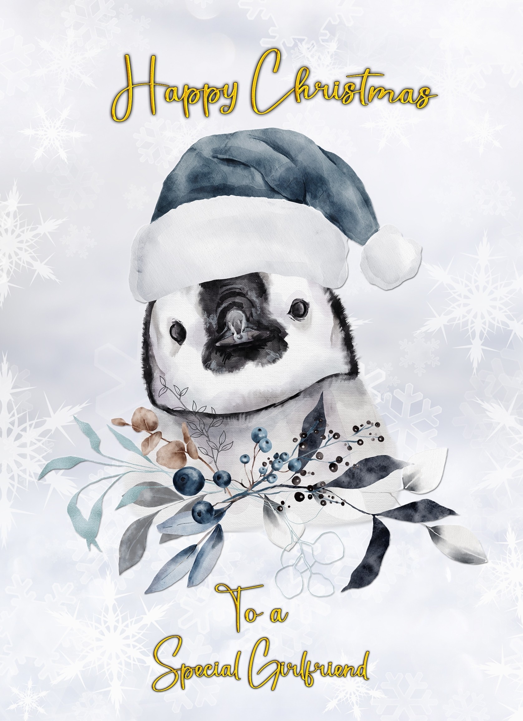 Christmas Card For Girlfriend (Penguin)