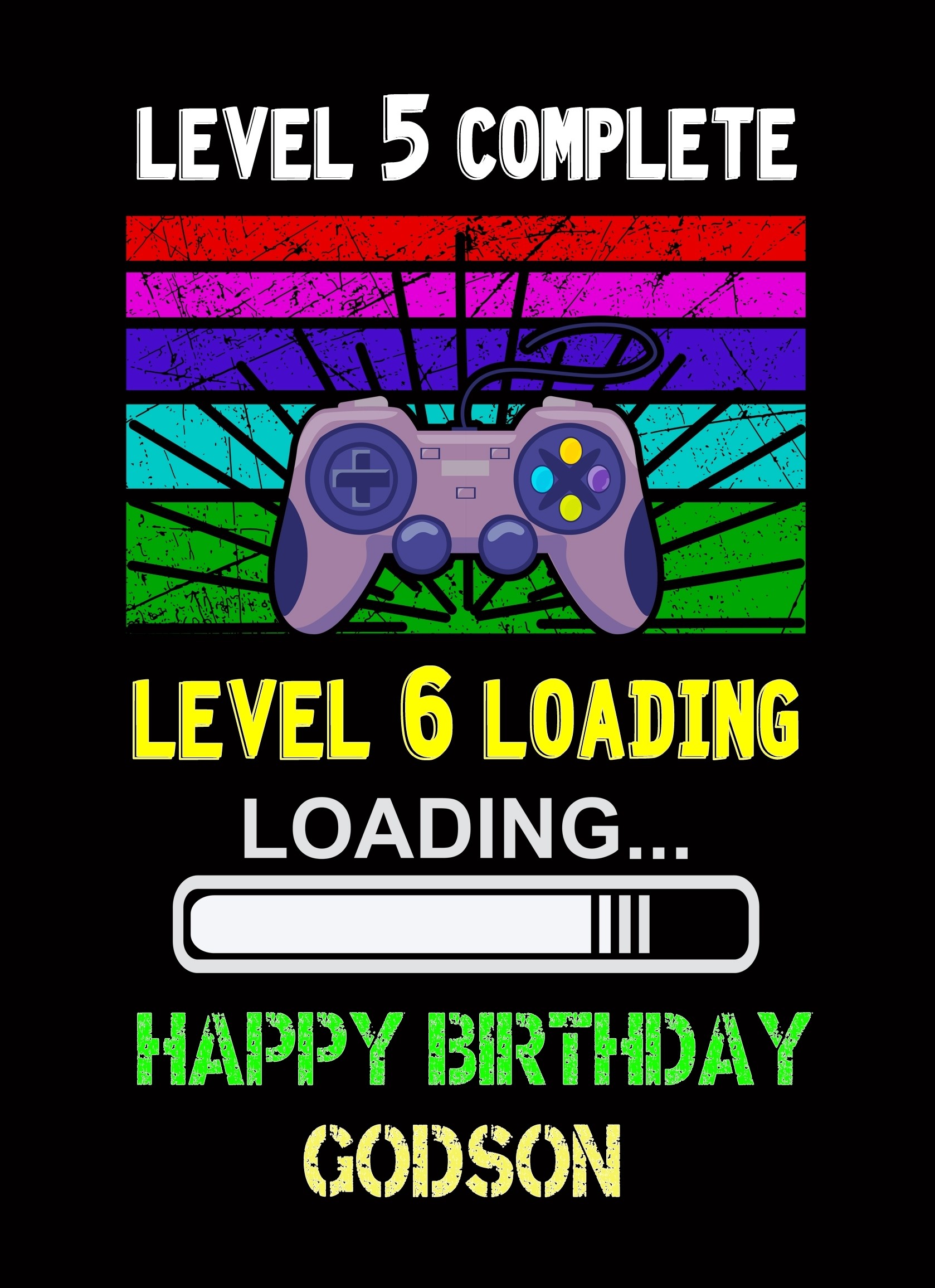 Godson 6th Birthday Card (Gamer, Design 2)