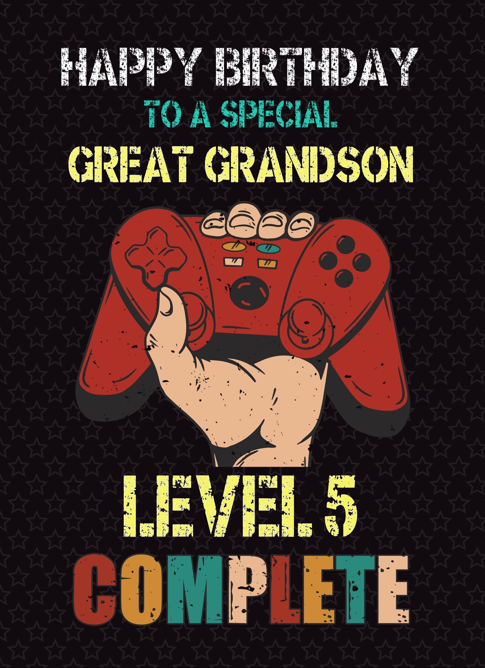 Great Grandson 6th Birthday Card (Gamer, Design 3)
