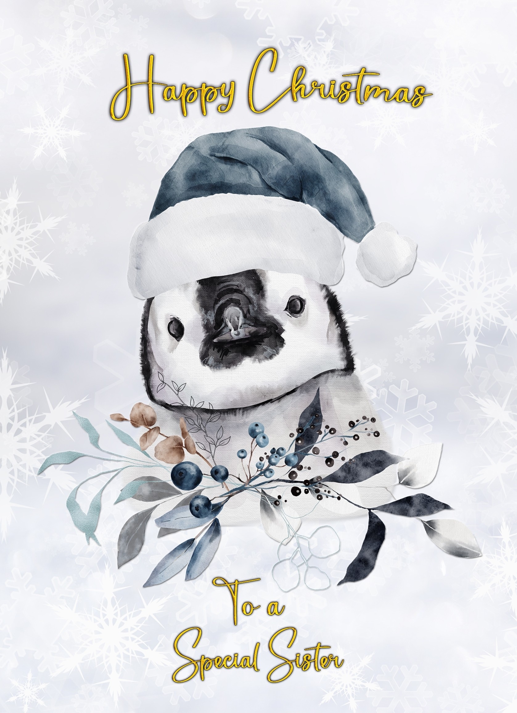 Christmas Card For Sister (Penguin)