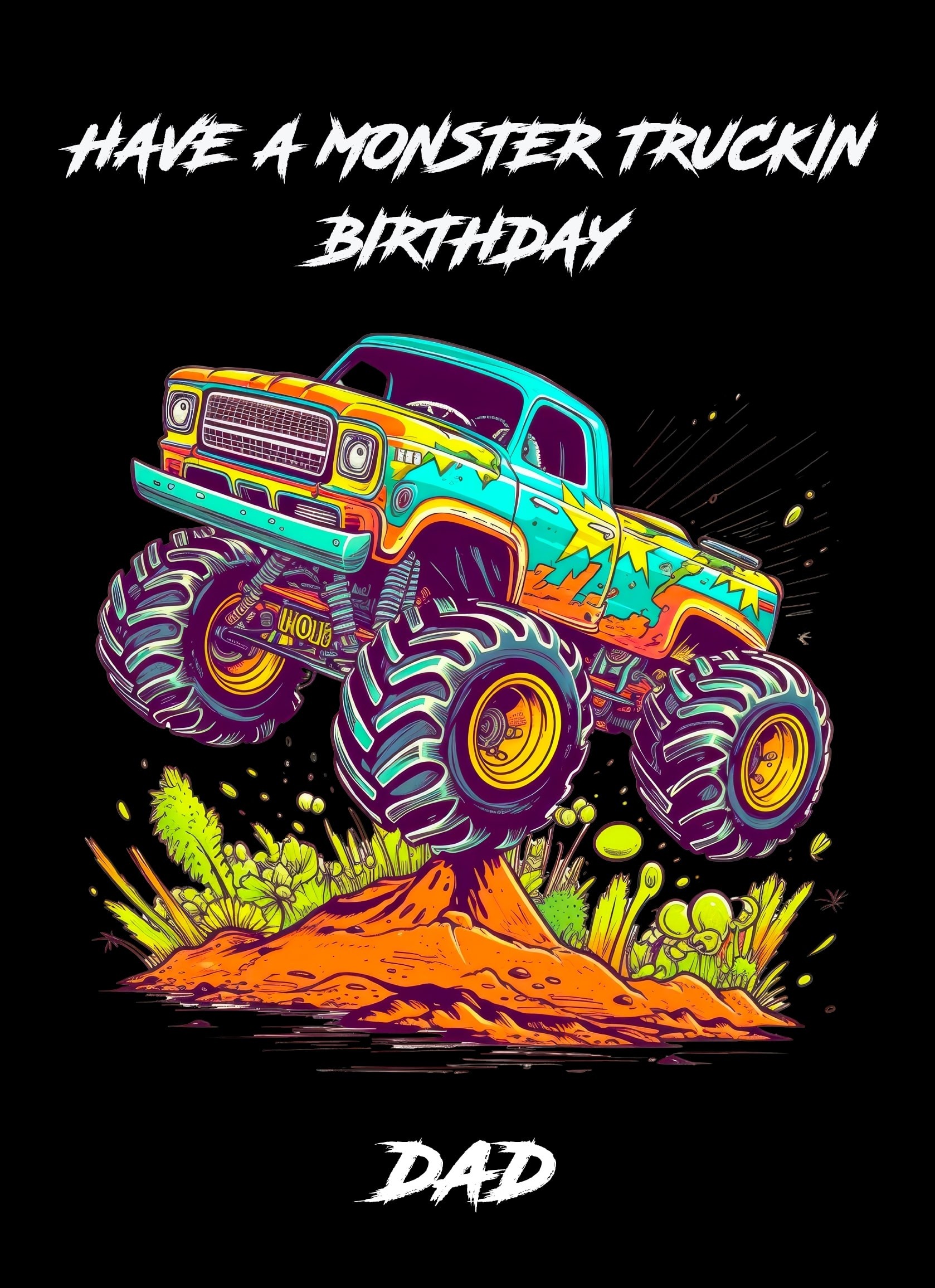 Monster Truck Birthday Card for Dad
