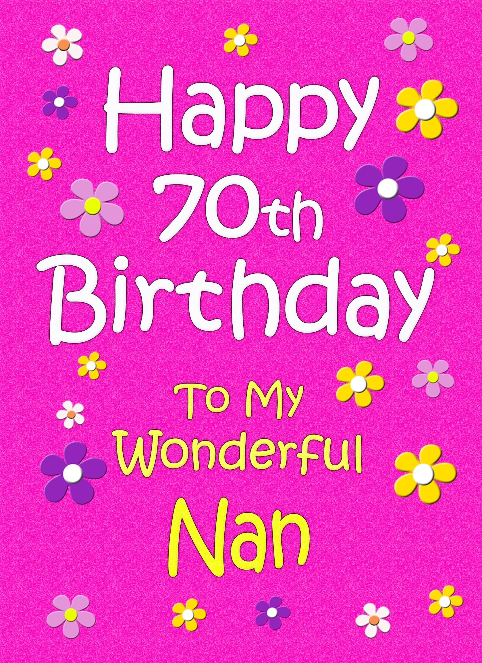 Nan 70th Birthday Card (Pink)