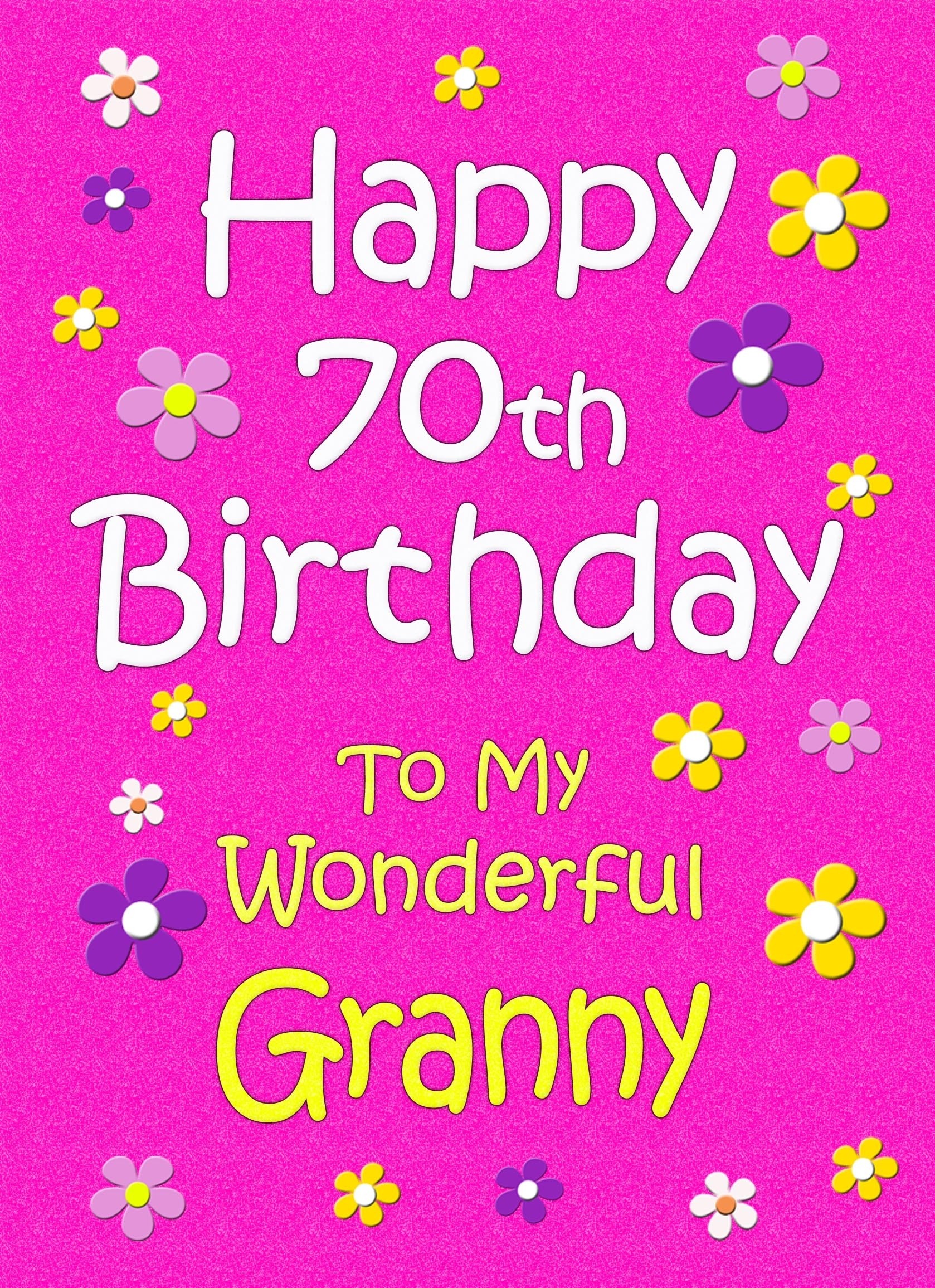 Granny 70th Birthday Card (Pink)