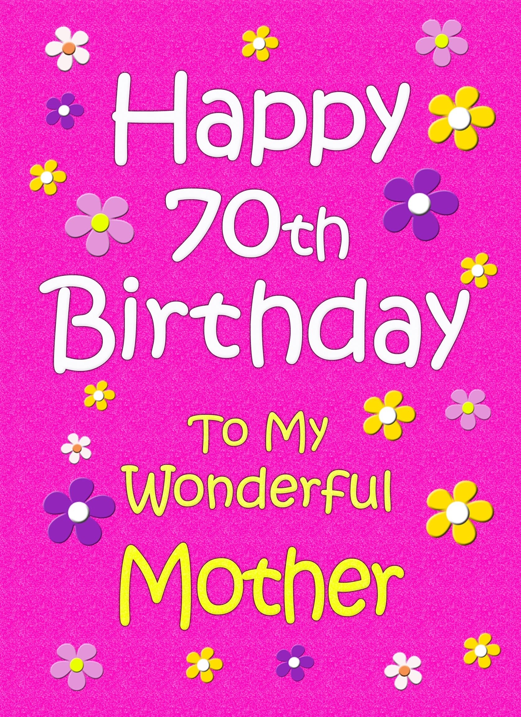 Mother 70th Birthday Card (Pink)
