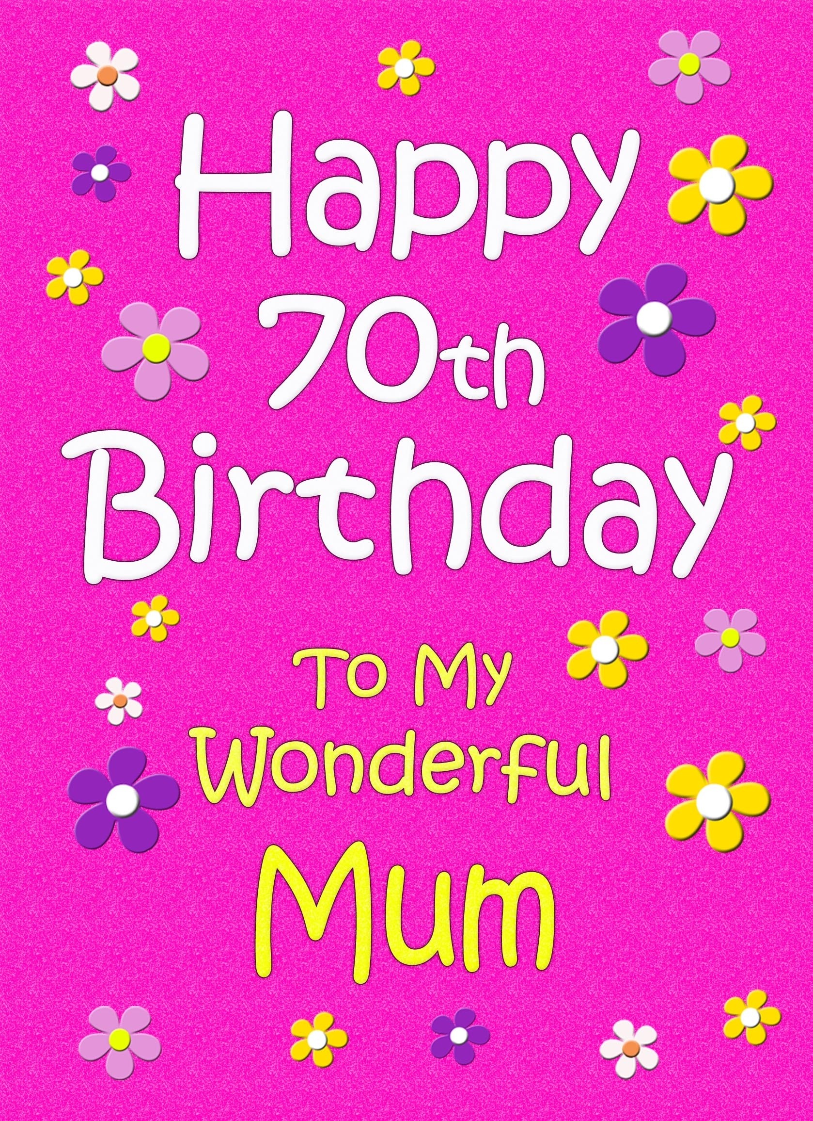 Mum 70th Birthday Card (Pink)
