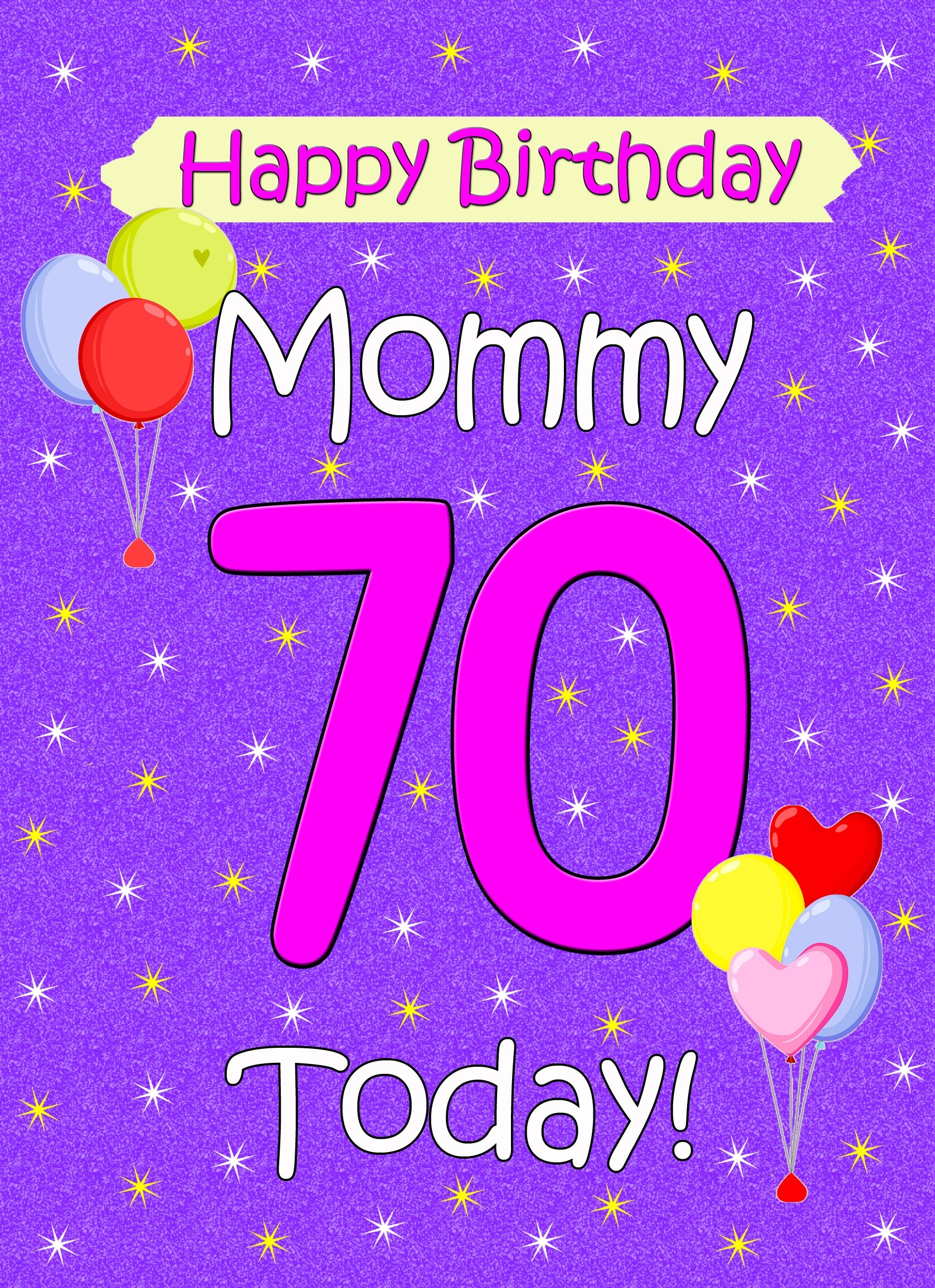 Mommy 70th Birthday Card (Lilac)
