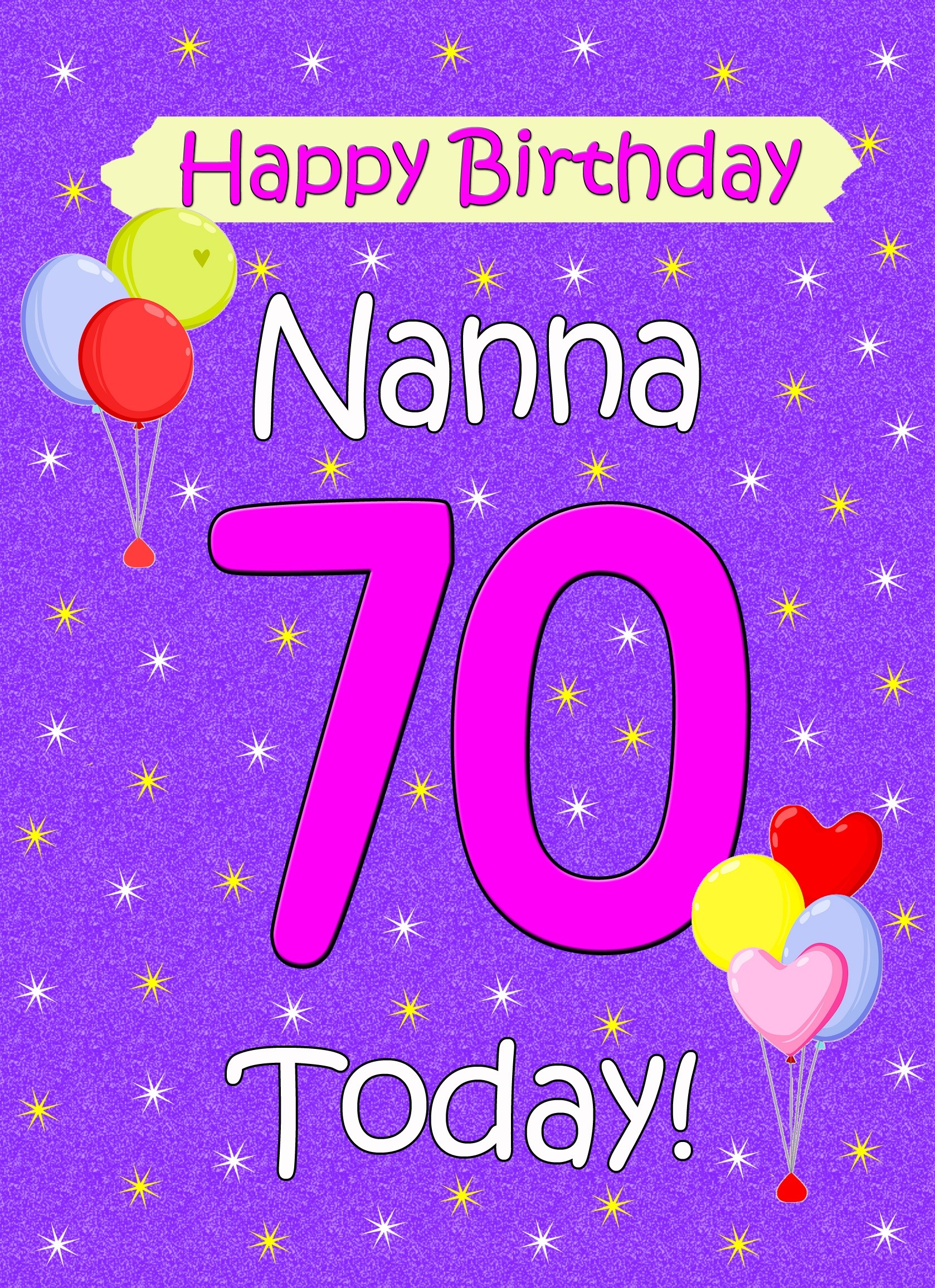 Nanna 70th Birthday Card (Lilac)