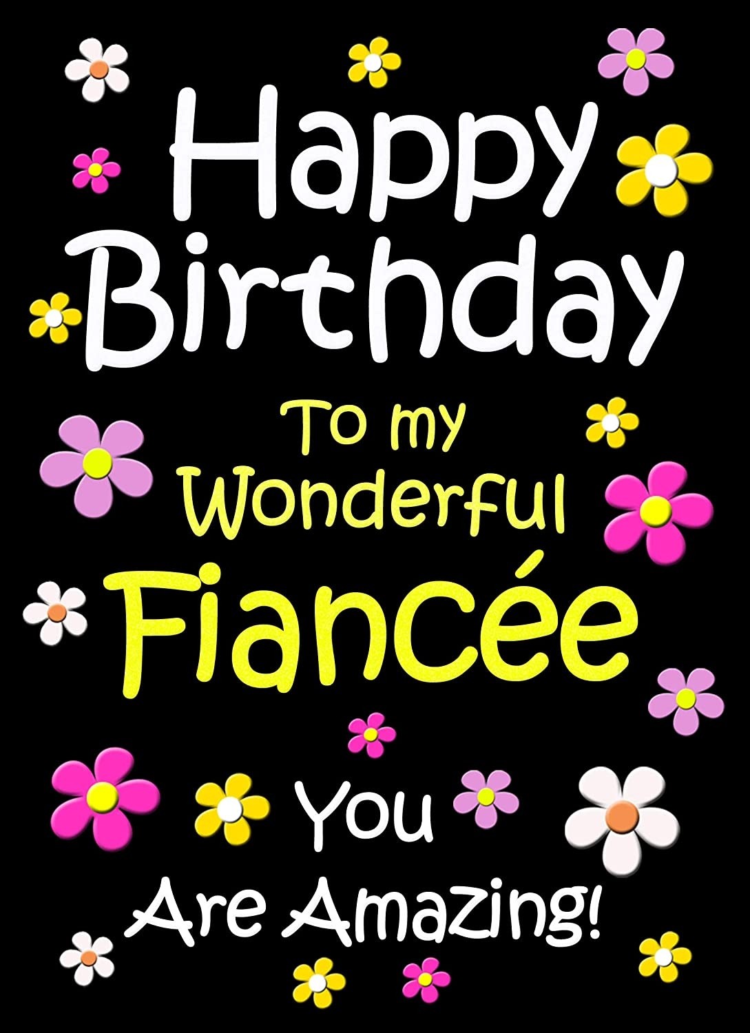 Fiancee Birthday Card (Black)