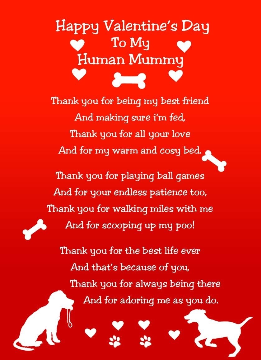 from The Dog Verse Poem Valentines Day Card (Red, Human Mummy)