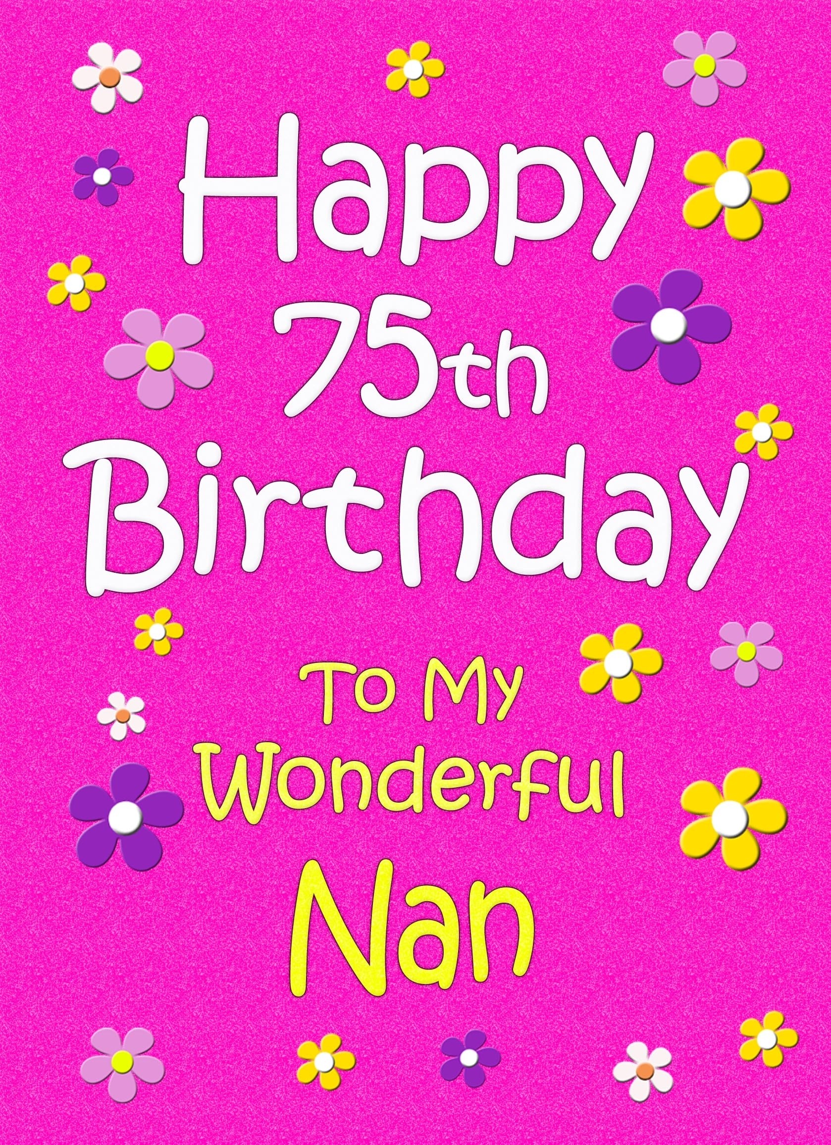 Nan 75th Birthday Card (Pink)