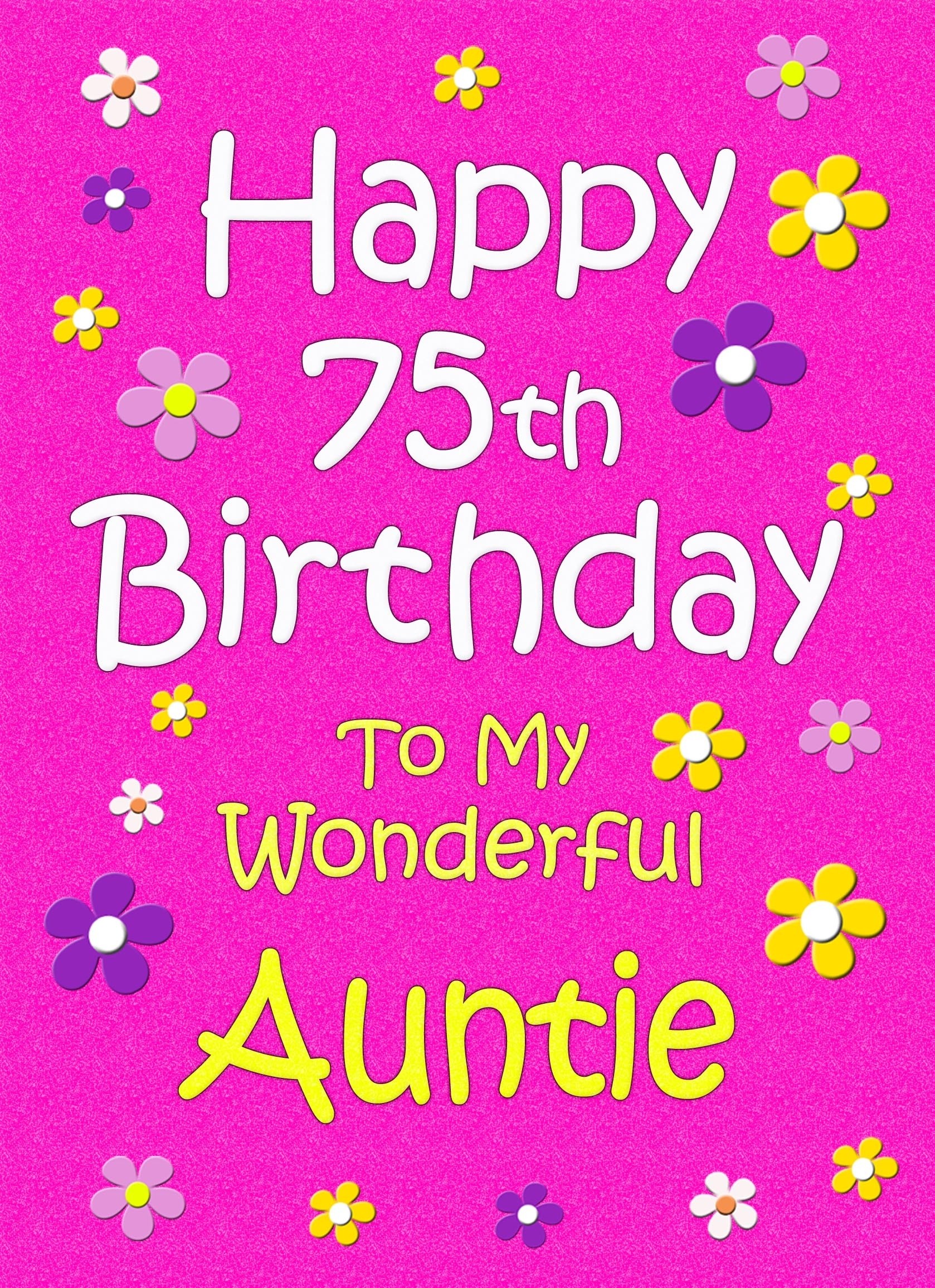 Auntie 75th Birthday Card (Pink)