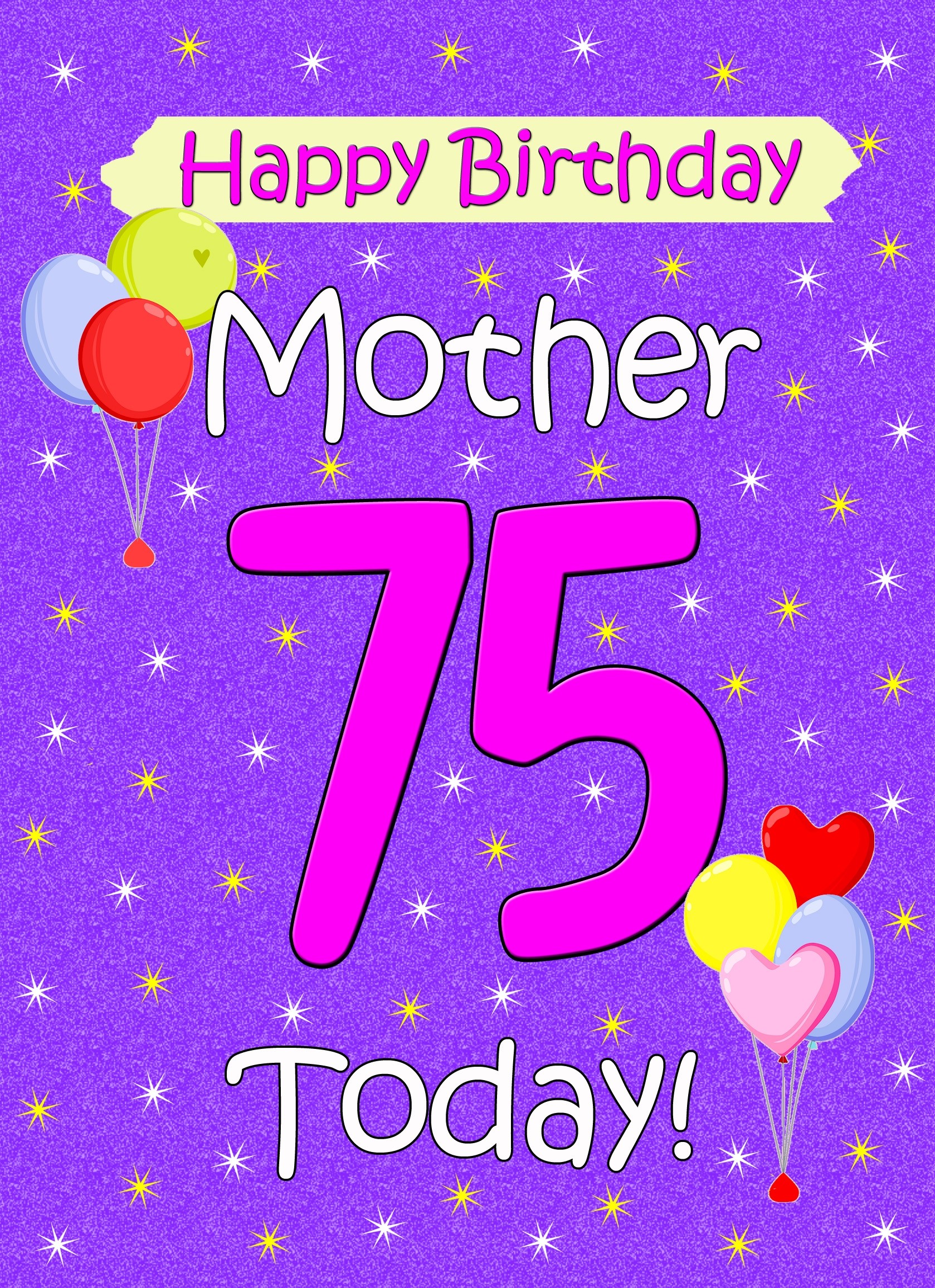 Mother 75th Birthday Card (Lilac)