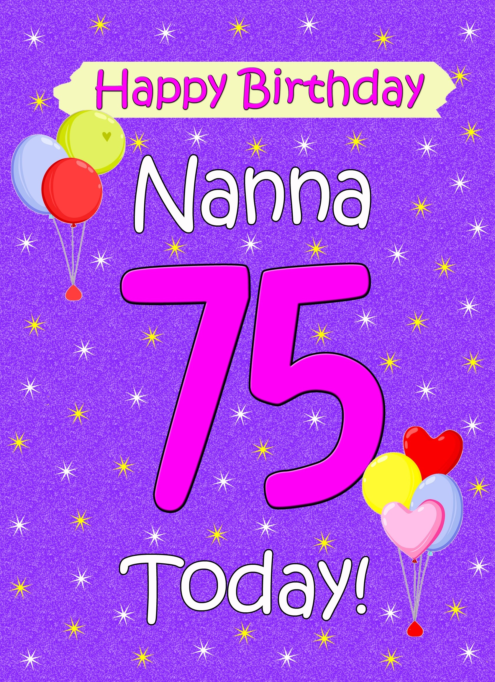 Nanna 75th Birthday Card (Lilac)