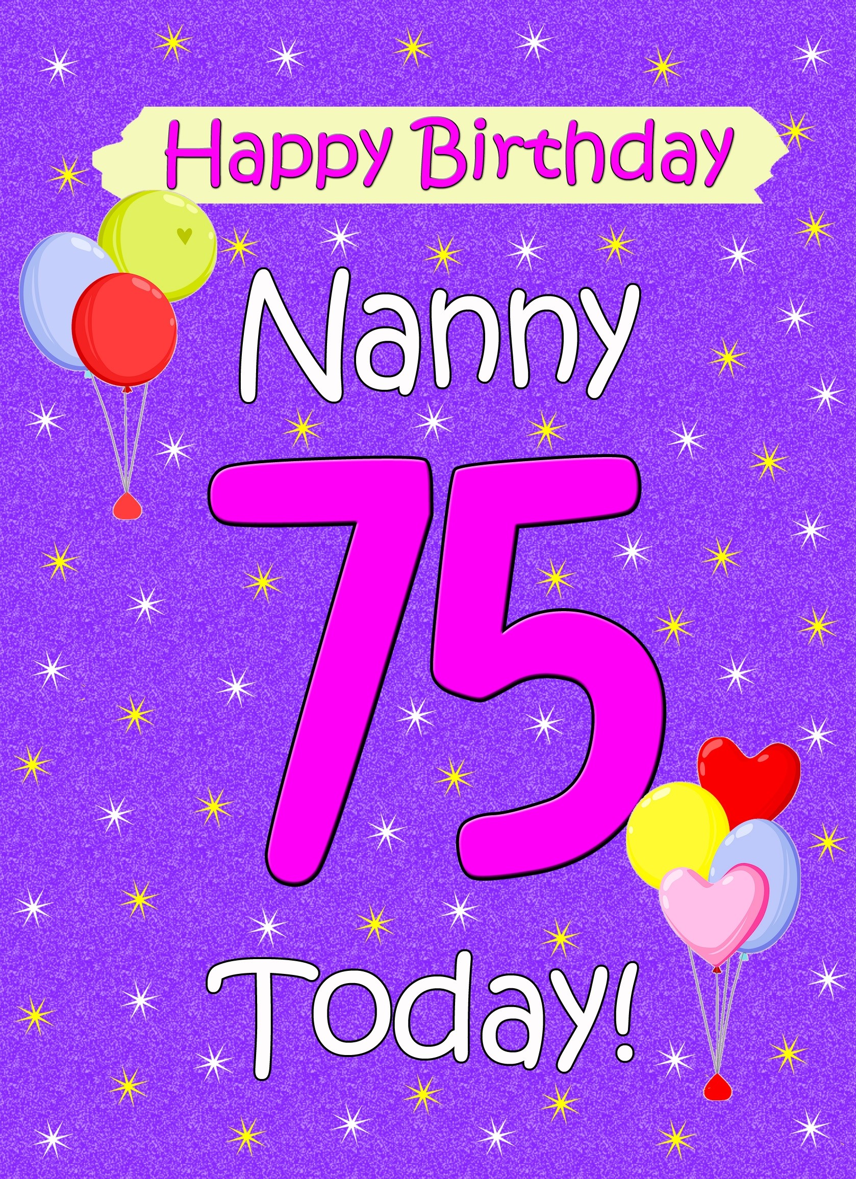 Nanny 75th Birthday Card (Lilac)