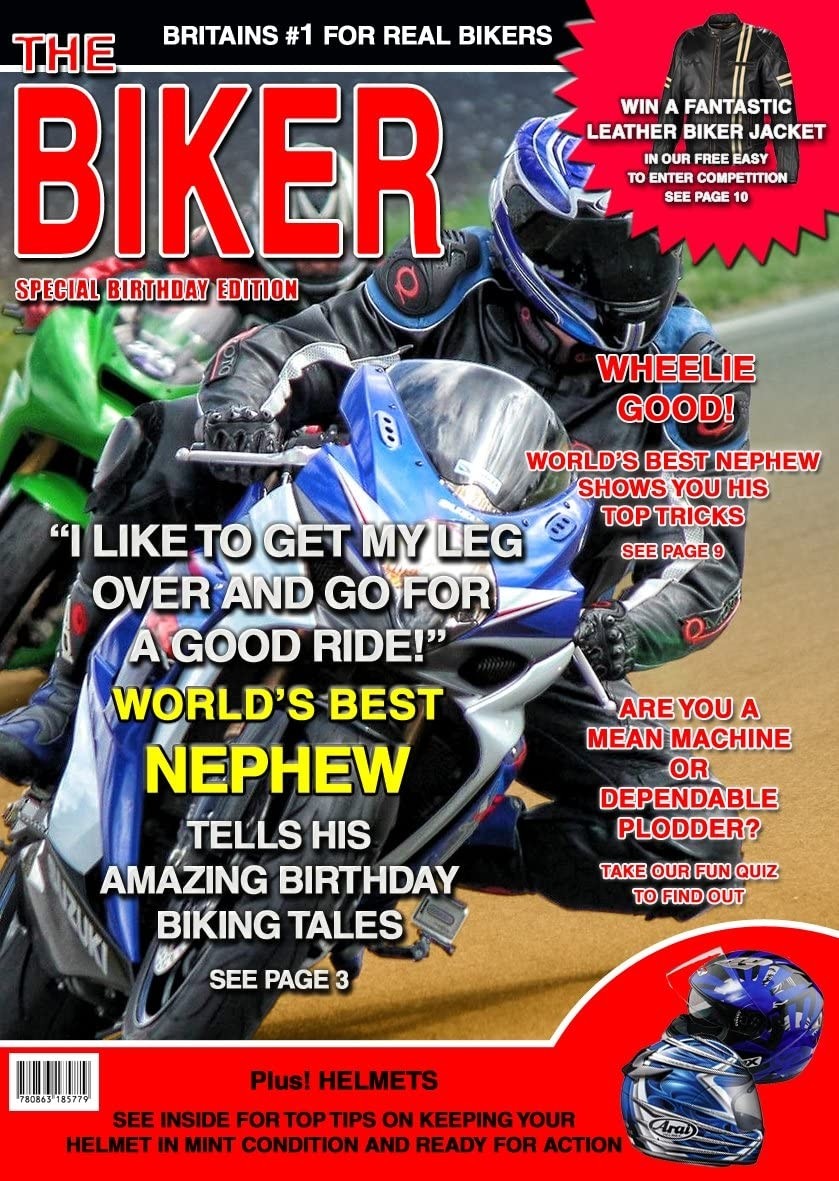 Biker/Motorbike Nephew Birthday Card Magazine Spoof