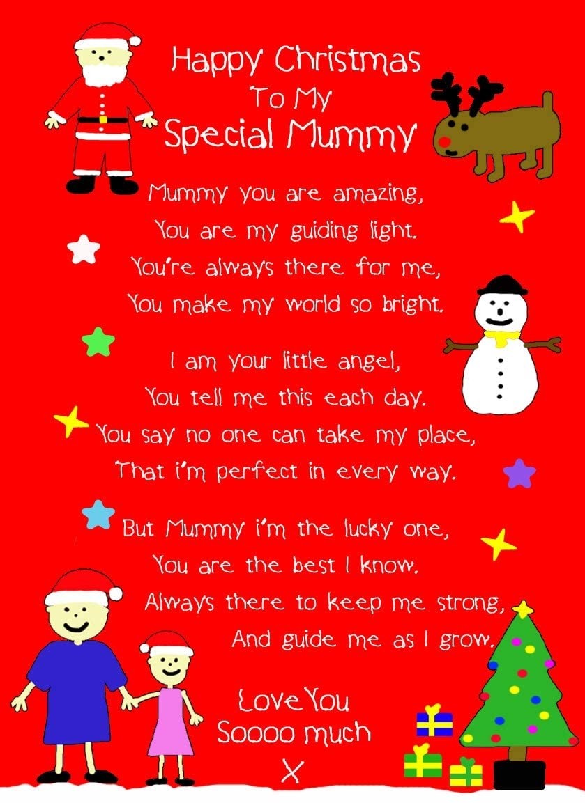from The Kids Christmas Verse Poem Greeting Card (Special Mummy, from Daughter)