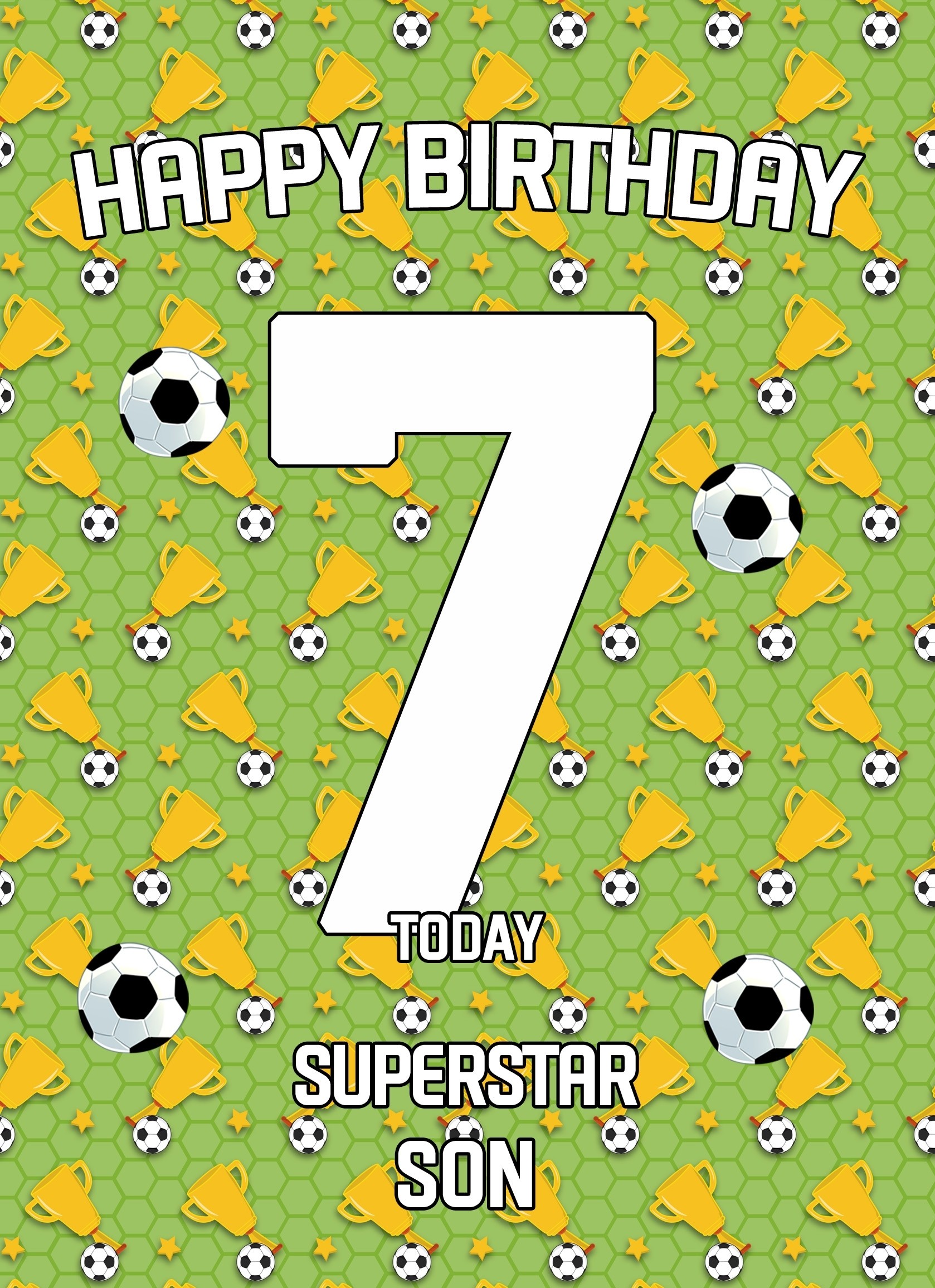 7th Birthday Football Card for Son