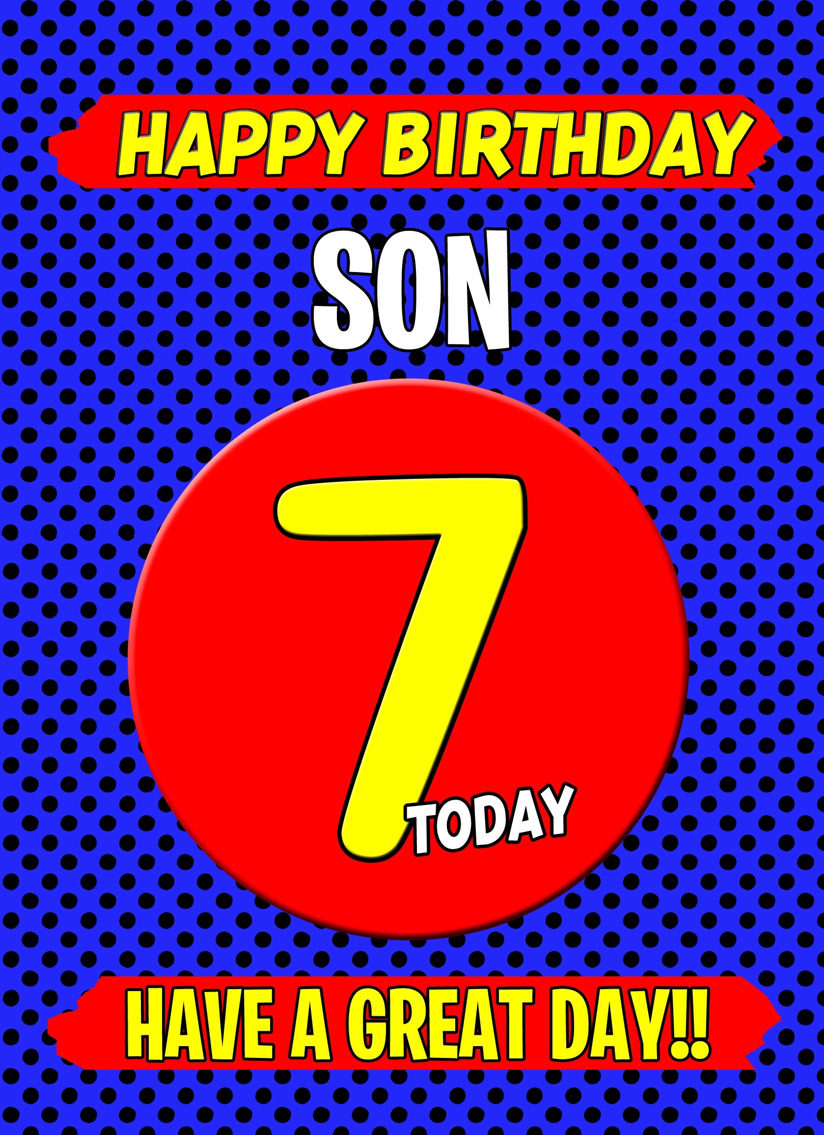 Son 7th Birthday Card (Blue)