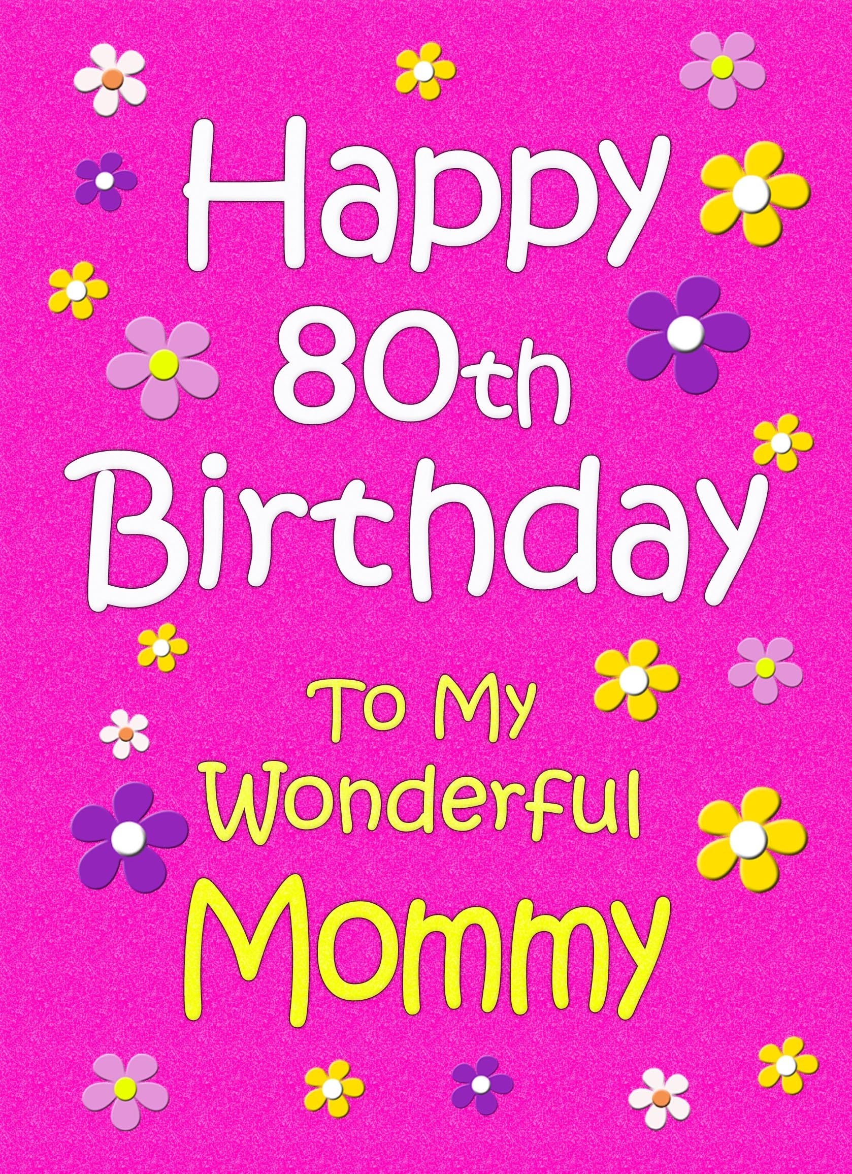 Mommy 80th Birthday Card (Pink)