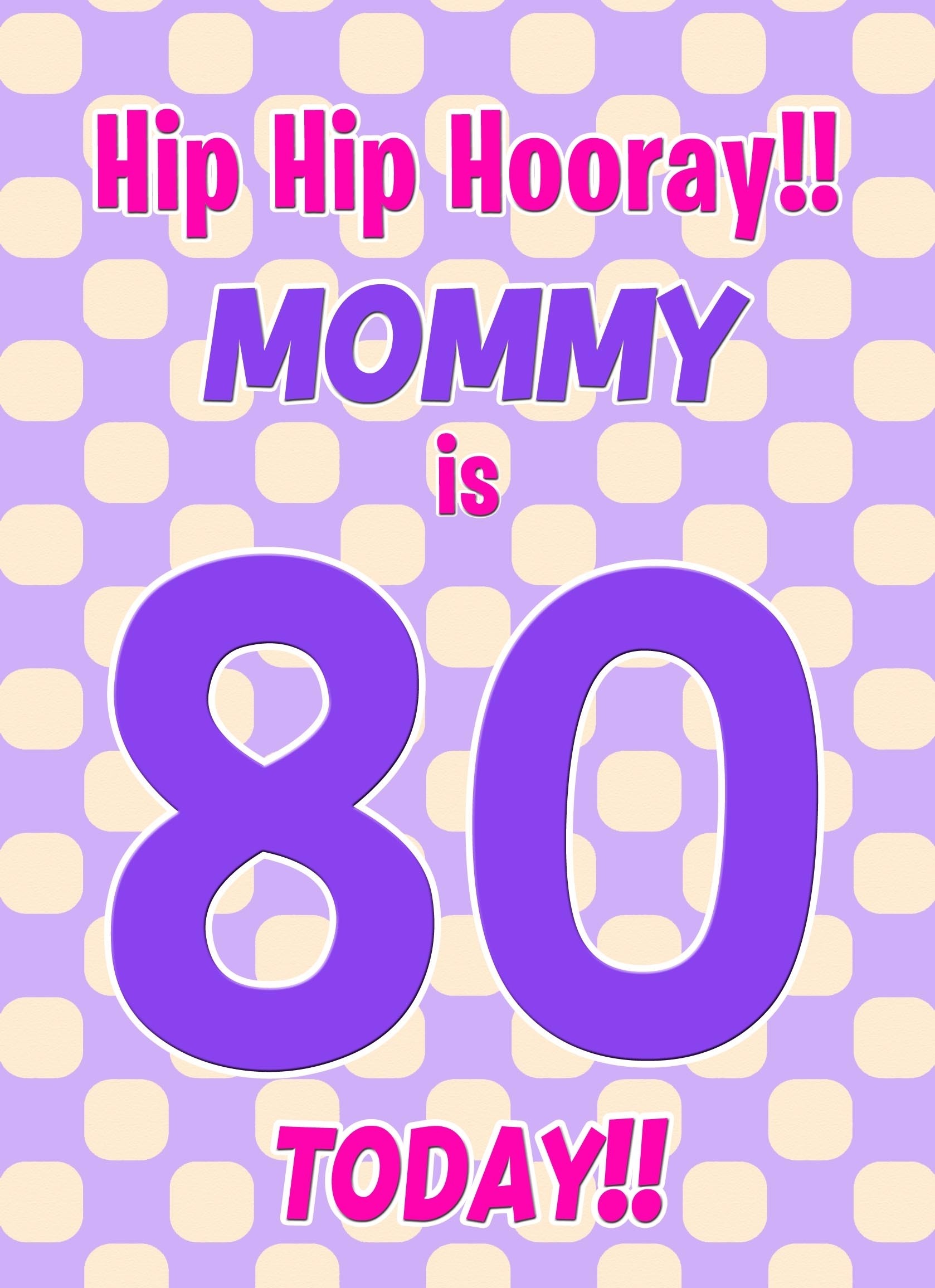 Mommy 80th Birthday Card (Purple Spots)