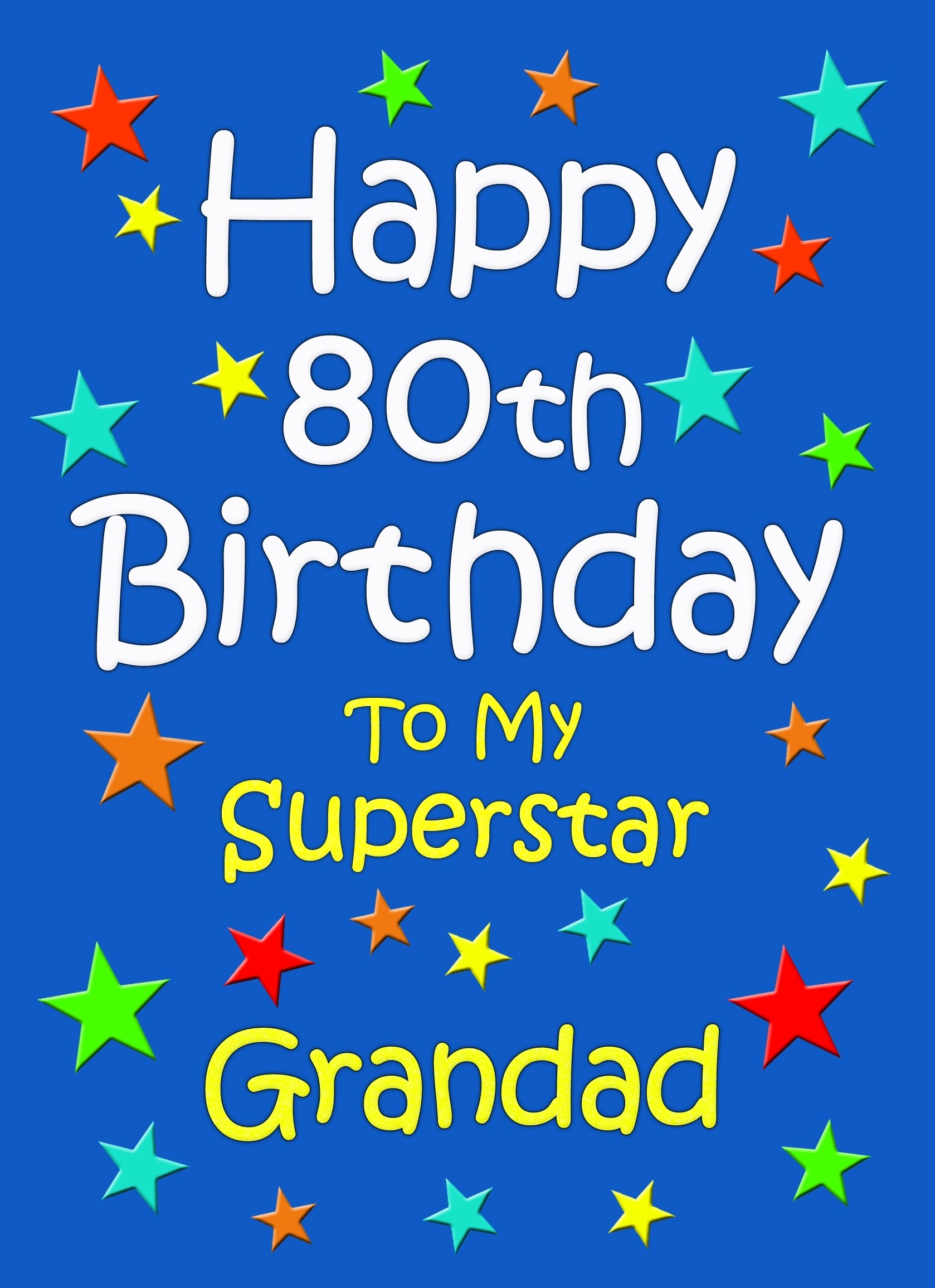 Grandad 80th Birthday Card (Blue)