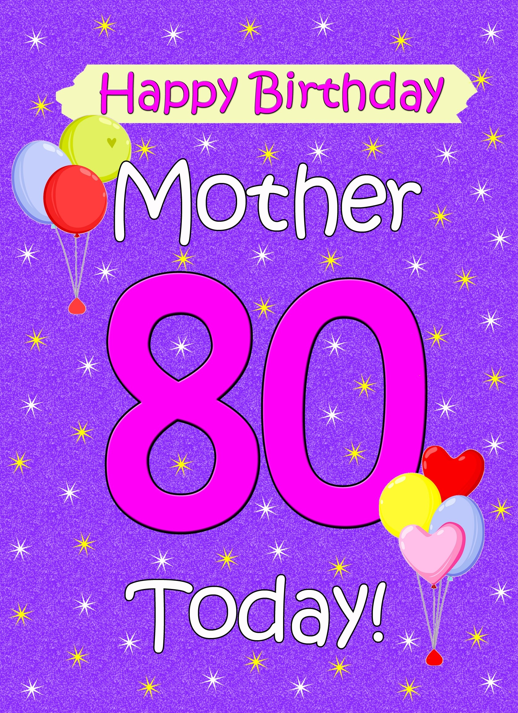 Mother 80th Birthday Card (Lilac)