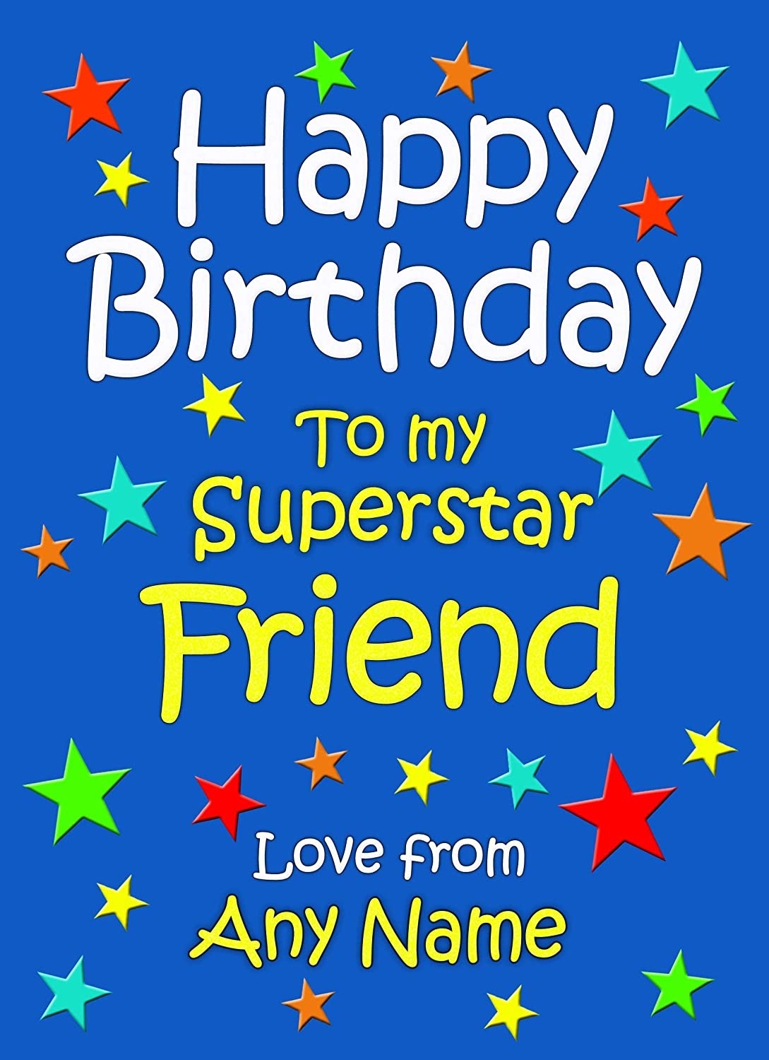 Personalised Friend Birthday Card (Blue)