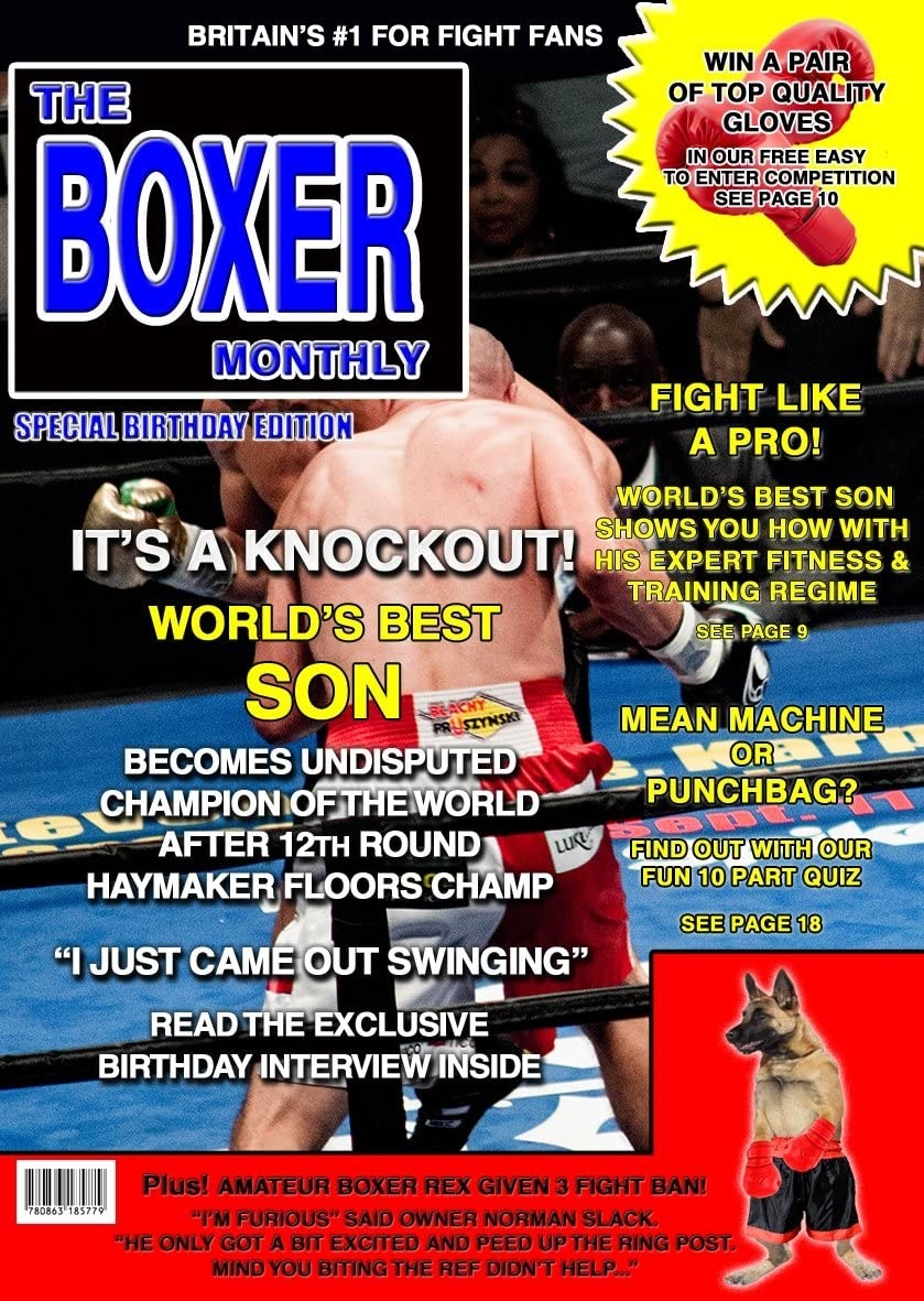 Boxer/Boxing Son Birthday Card Magazine Spoof