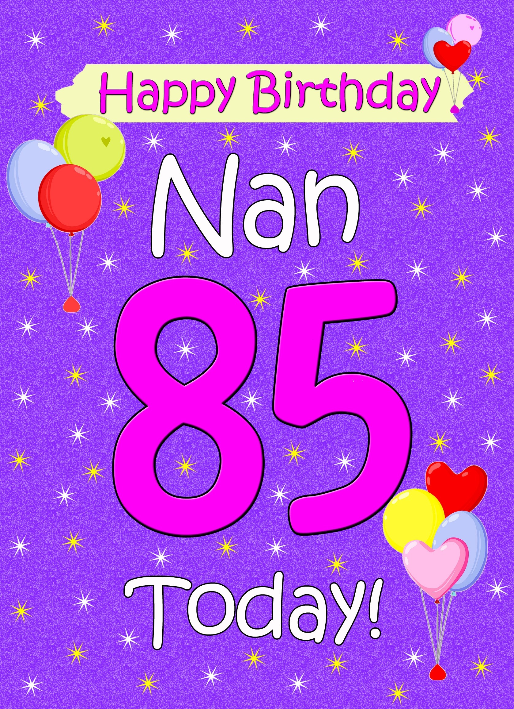 Nan 85th Birthday Card (Lilac)