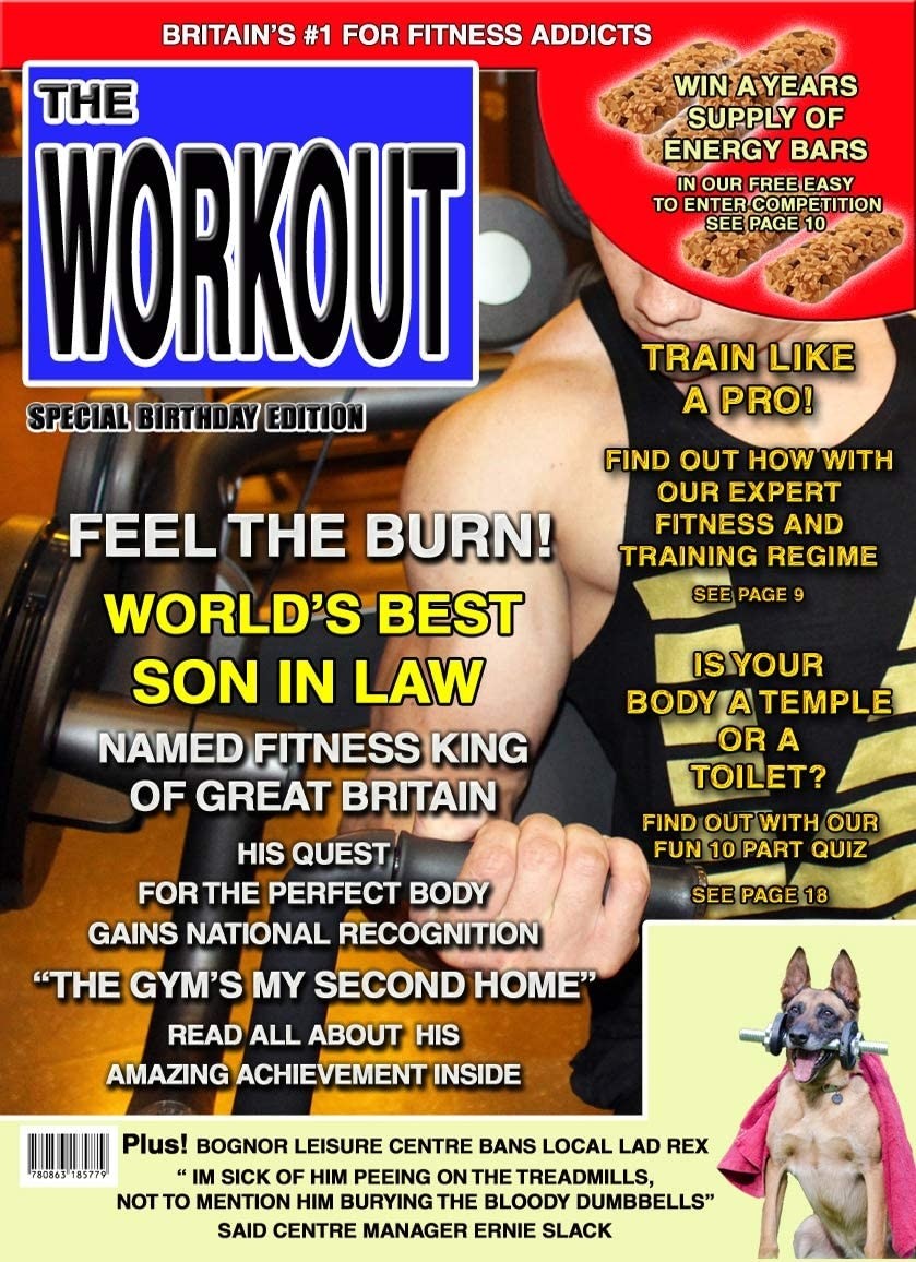 Gym Fitness Son in Law Birthday Card Magazine Spoof