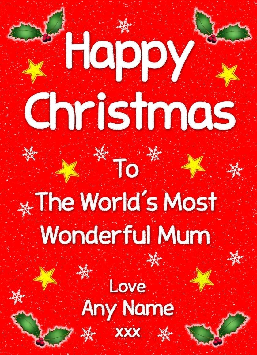Personalised 'Mum' Christmas Greeting Card