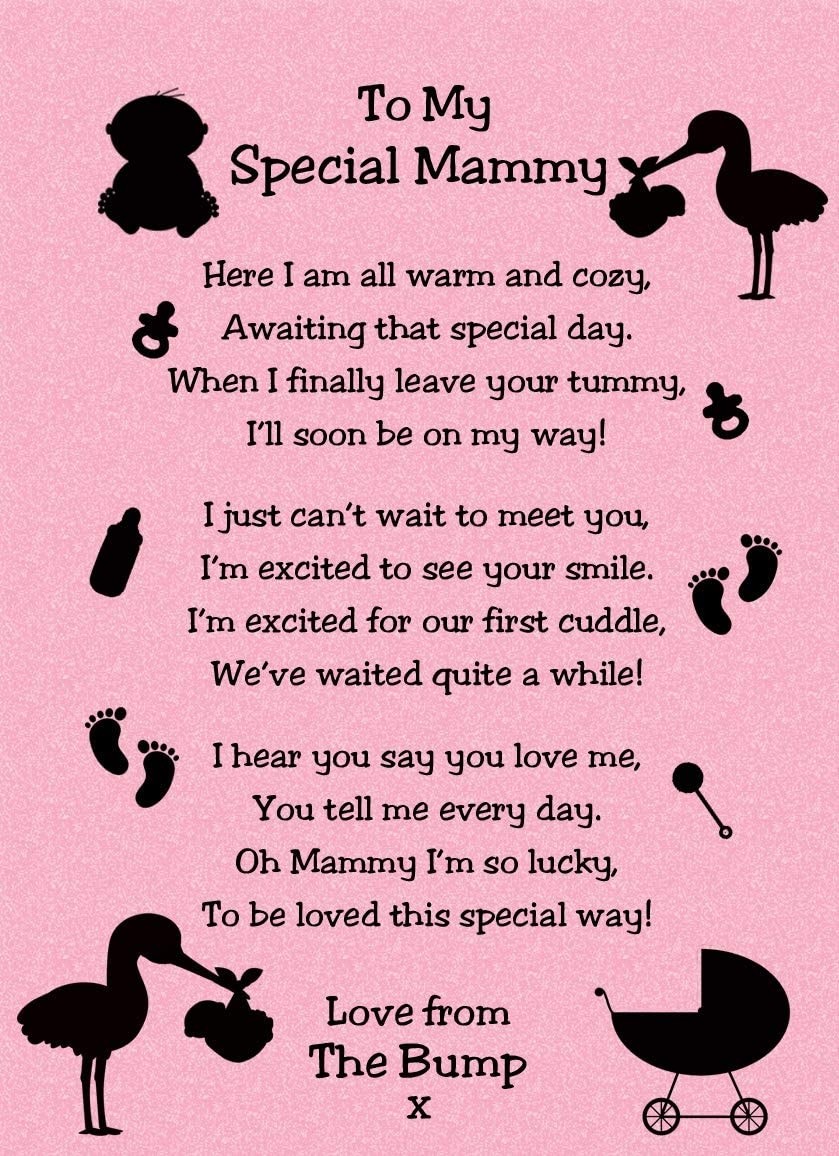 from The Bump Poem Verse 'to My Special Mammy' Baby Pink Greeting Card (Baby Shower, Just Because)