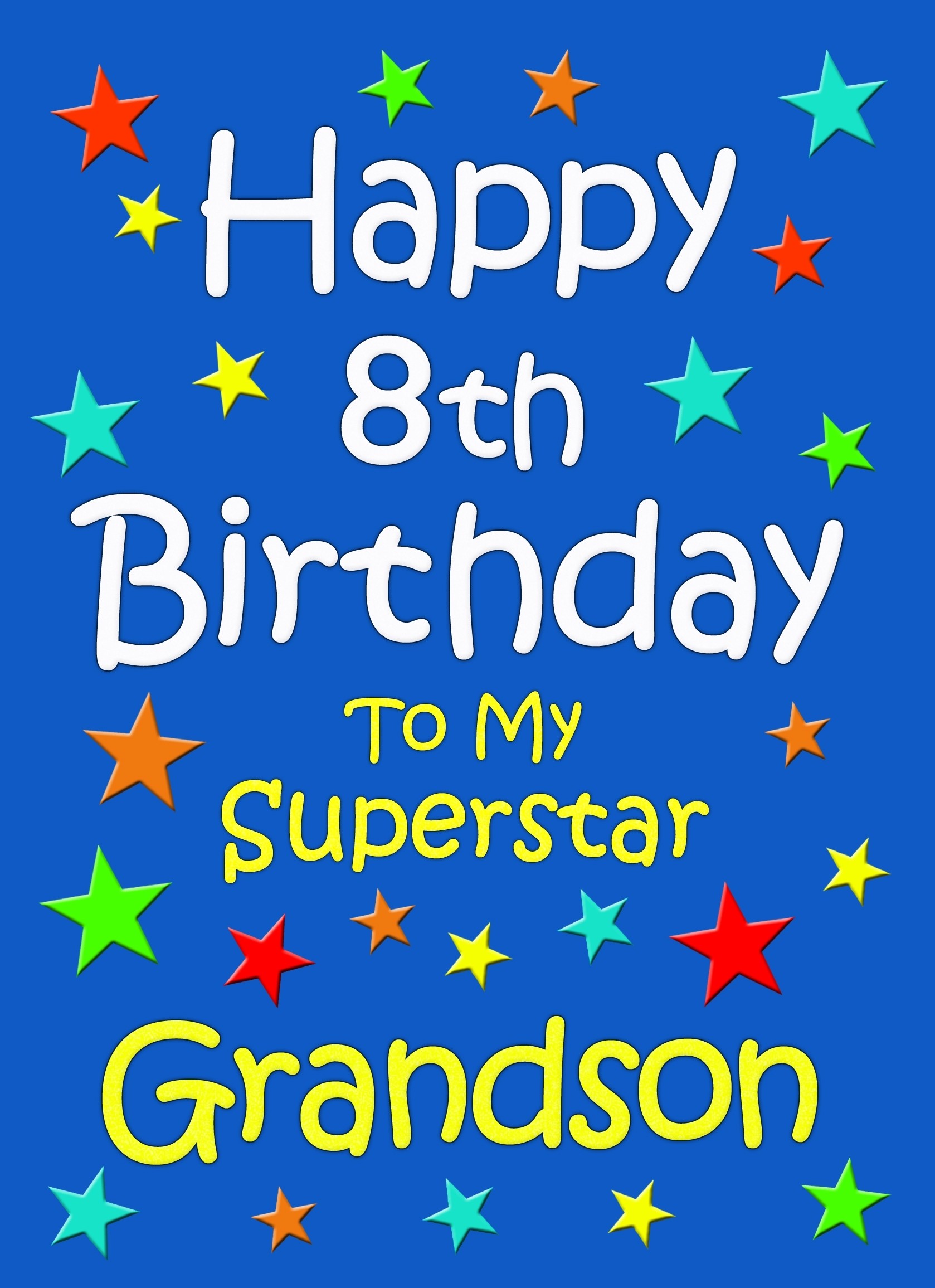 Grandson 8th Birthday Card (Blue)