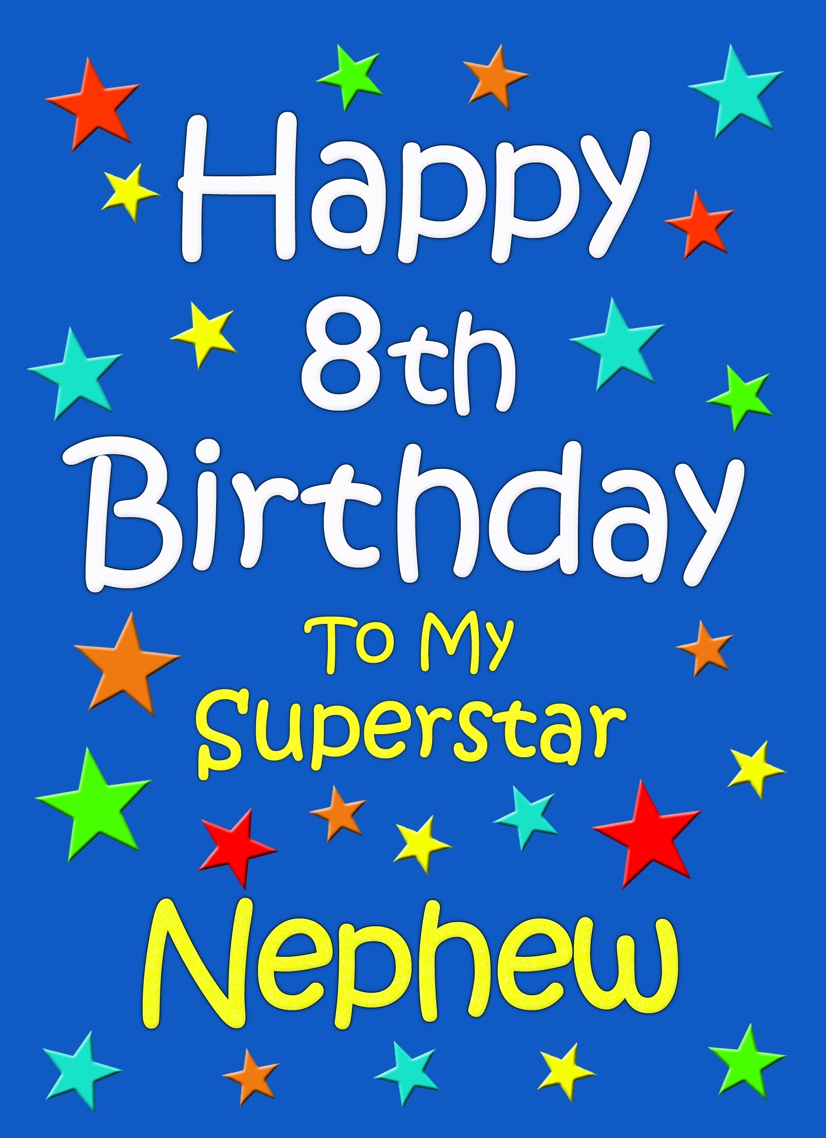 Nephew 8th Birthday Card (Blue)