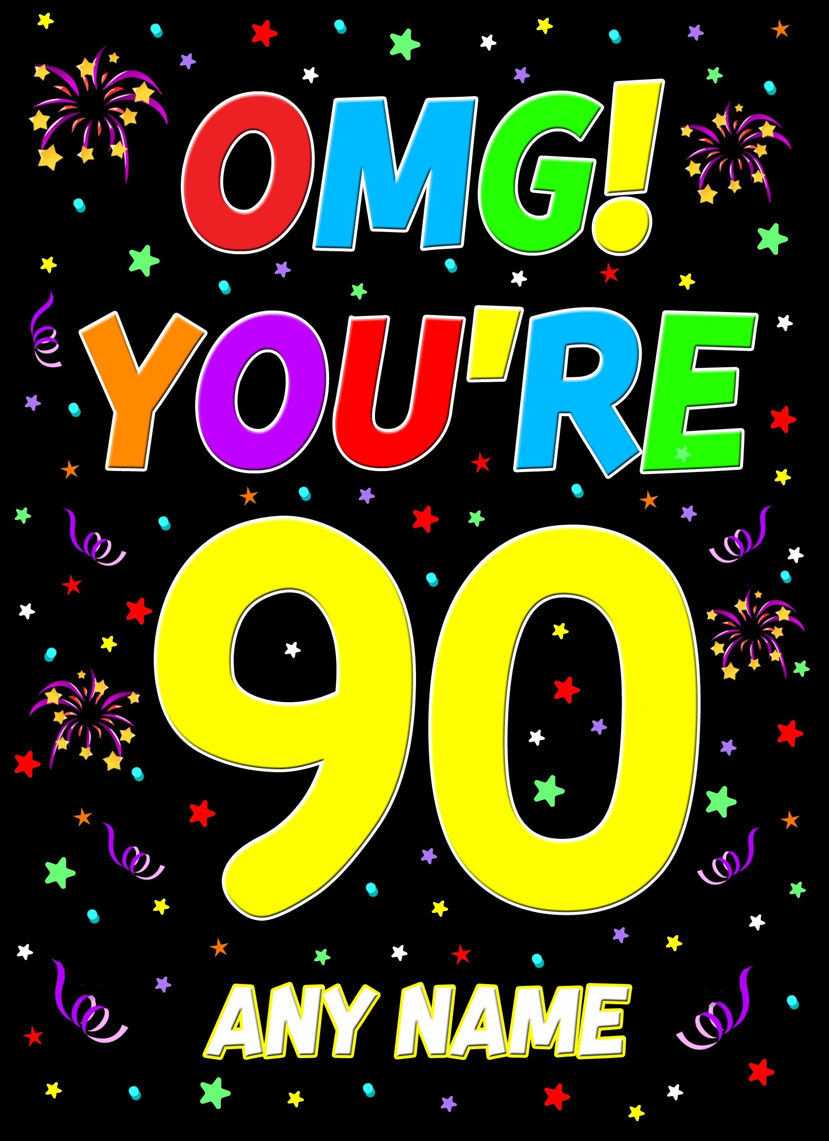 Personalised 90th Birthday Card (OMG)