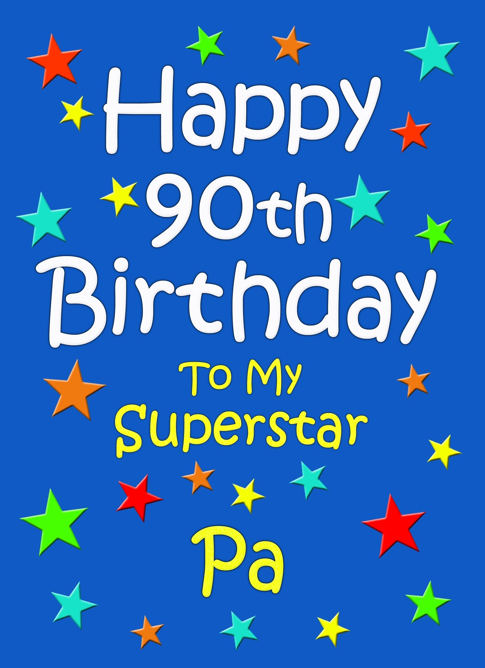 Pa 90th Birthday Card (Blue)