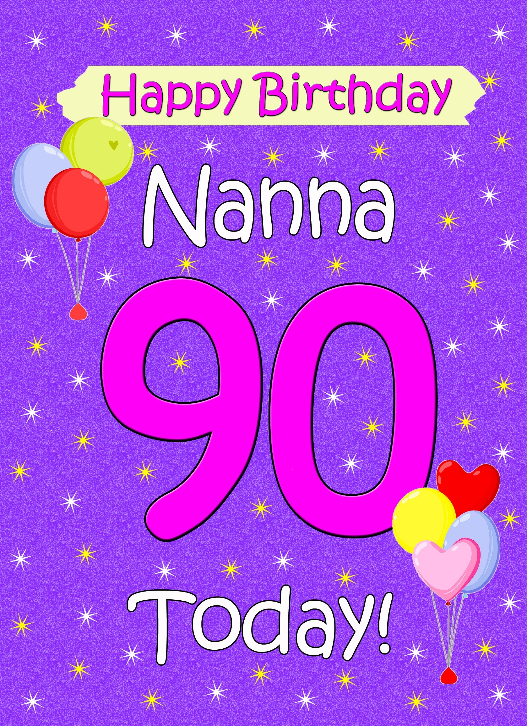 Nanna 90th Birthday Card (Lilac)